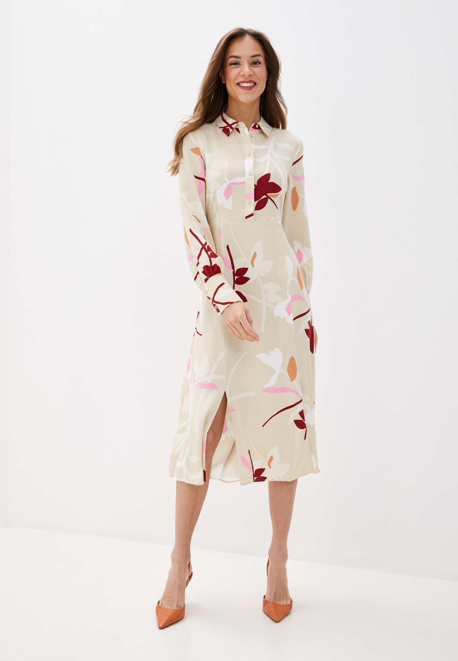 Платье Marks & Spencer, цвет: бежевый, MA178EWIBZO8 — купить в интернет ...