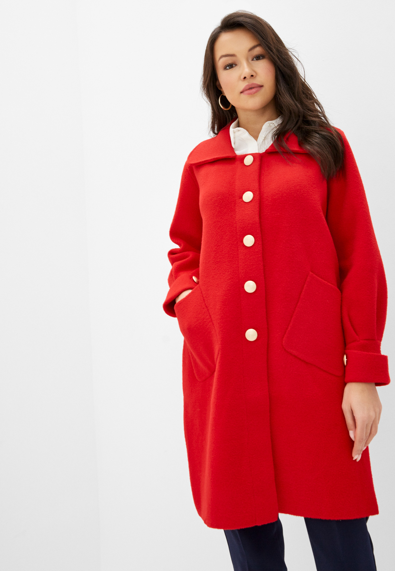 красное пальто для полных женщин
