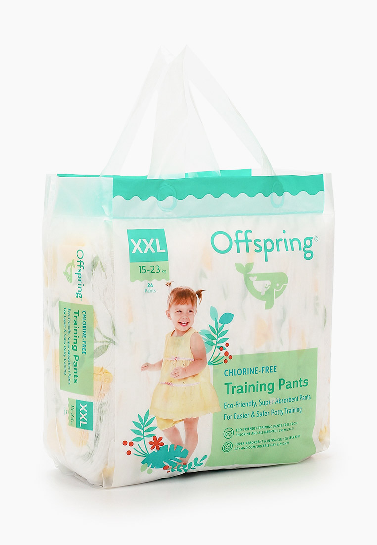 Подгузники-трусики Offspring Лимоны, XXL 15-23 кг, цвет: белый ...