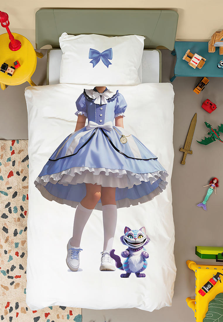 Постельное белье детское Bellehome Мама я Алиса, сатин, пододеяльник на ...