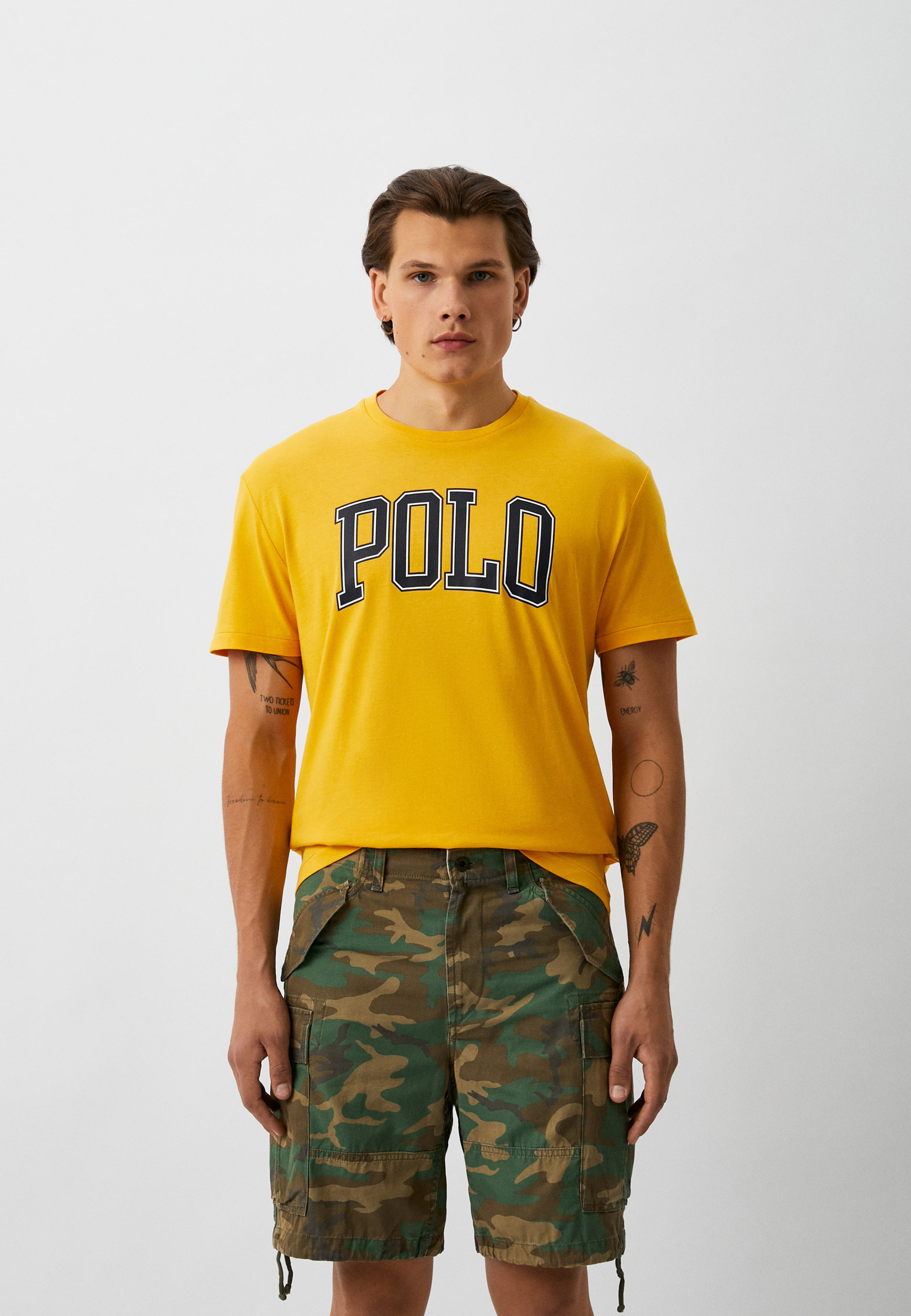 Футболка Polo Ralph Lauren, цвет: желтый, MP002XM000EY — купить в ...