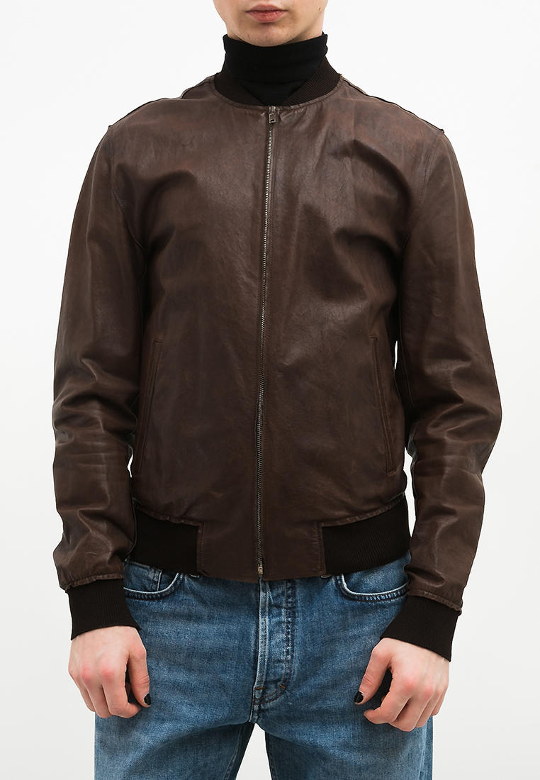 Куртка кожаная Dolce&Gabbana Resale, цвет: коричневый, MP002XM009C8 ...