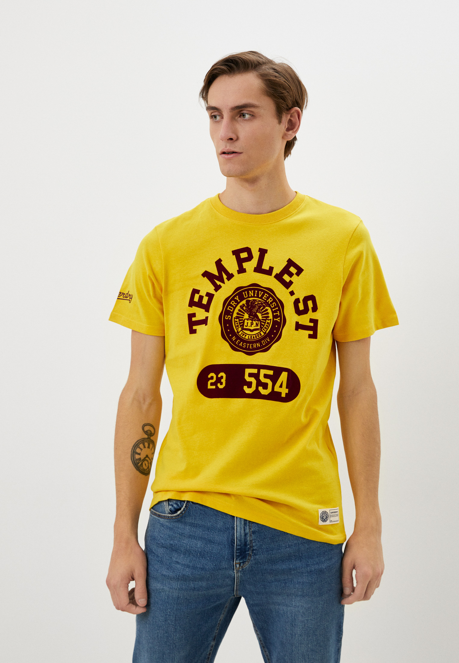Футболка Superdry VINTAGE ATHLETIC TEE, цвет: желтый, MP002XM08SIS ...