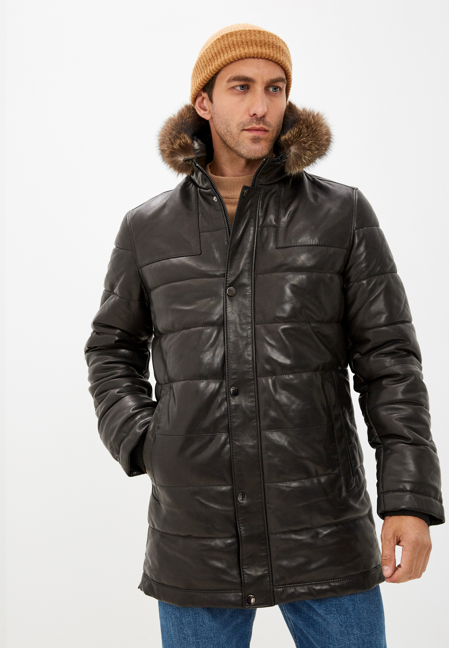 Куртка кожаная Jorg Weber, цвет: черный, MP002XM09H6K — купить в интернет-магазине Lamoda