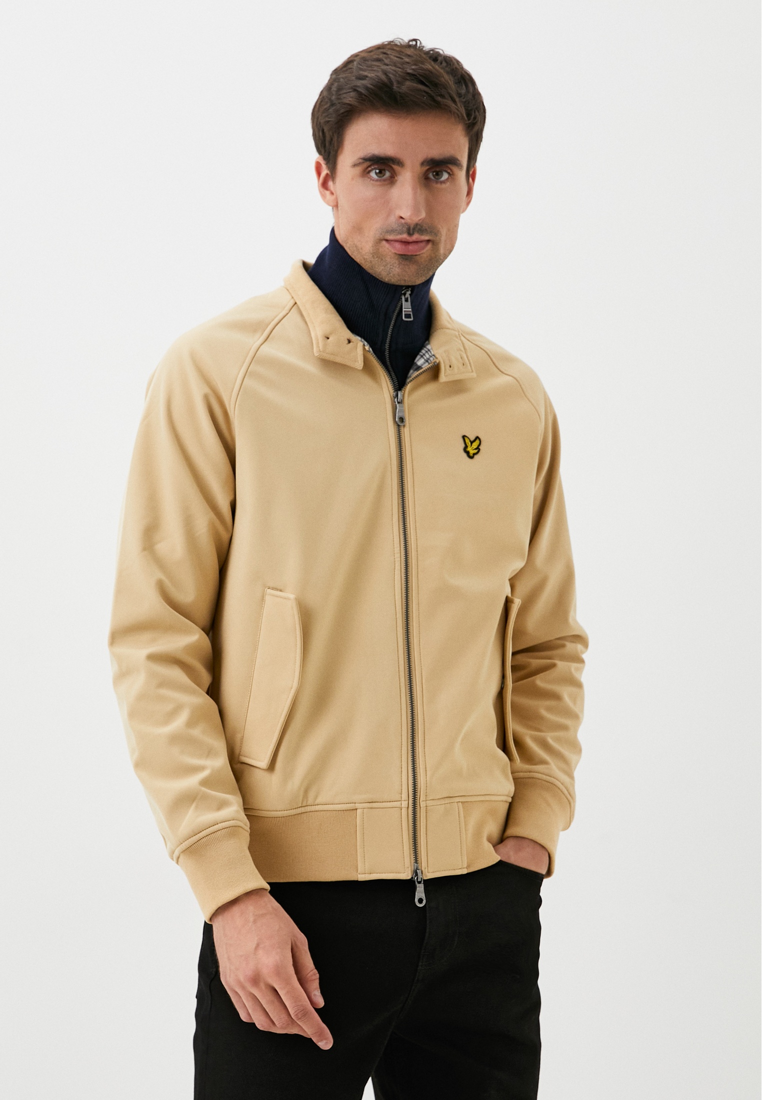 Куртка Lyle & Scott Softshell Harrington jacket, цвет: бежевый ...