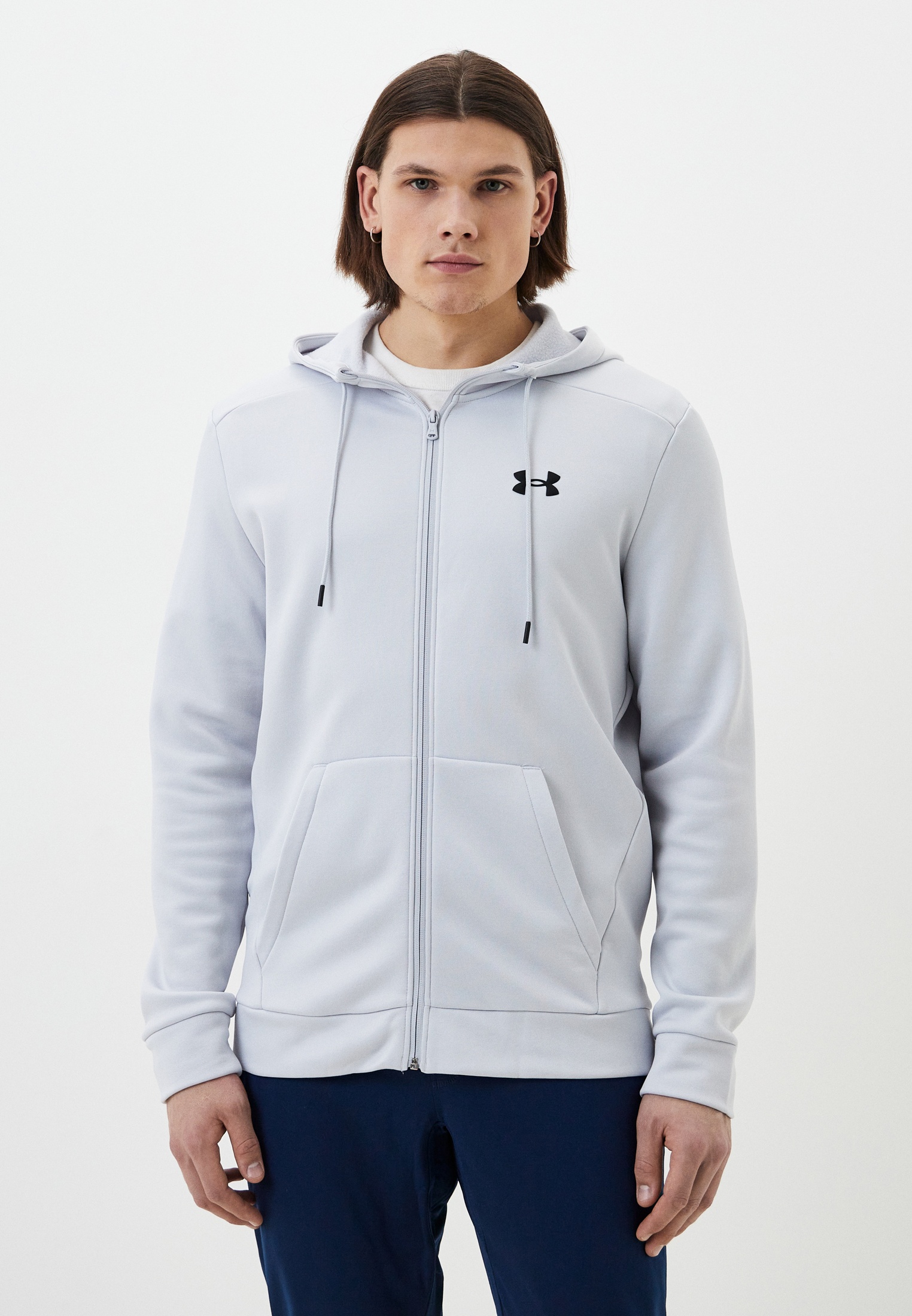 Толстовка Under Armour UA Armour Fleece FZ Hoodie, цвет: серый ...