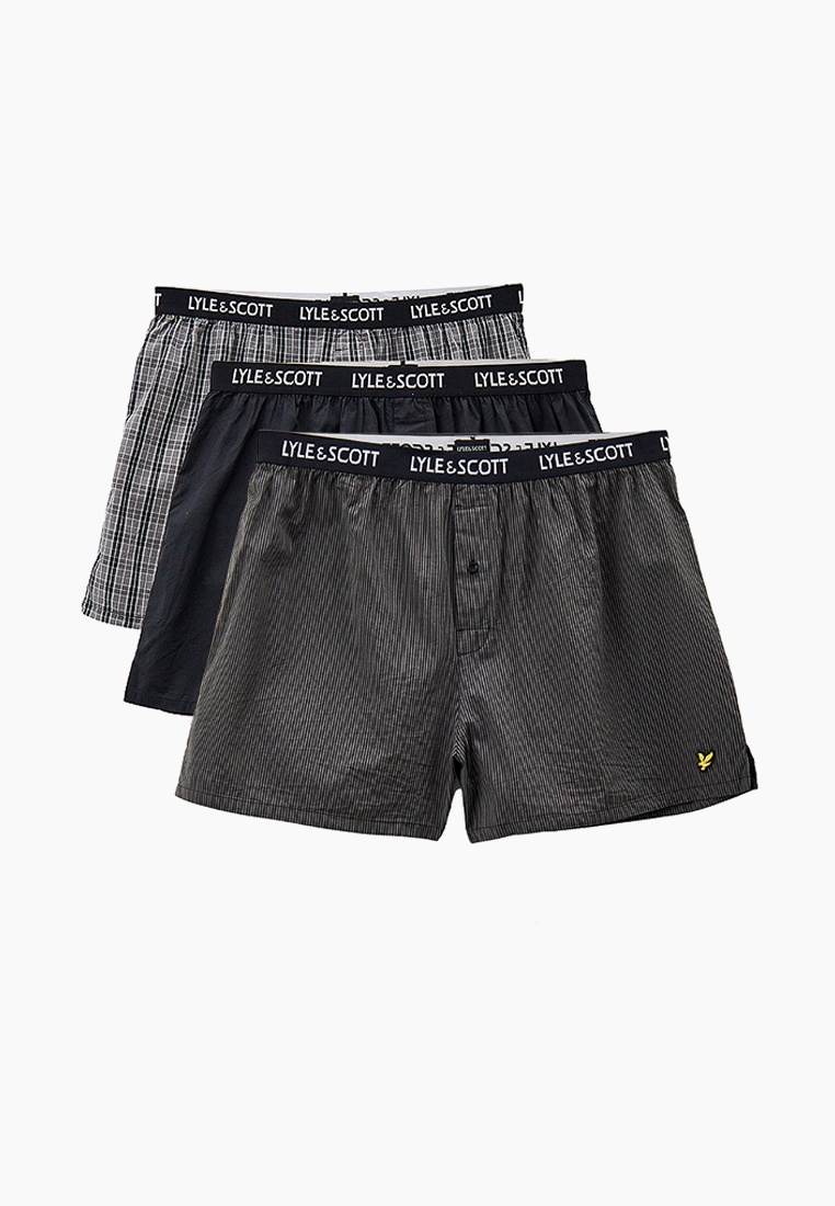 Трусы 3 шт. Lyle & Scott LENNY 3 Pack Mixed Woven Boxers, цвет: серый ...