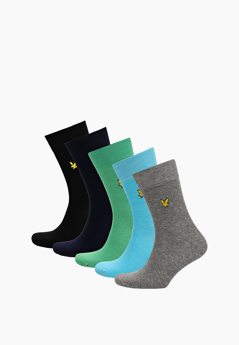 Носки 5 пар Lyle & Scott LIAM 5 Pack Core Socks Plain, цвет: голубой ...