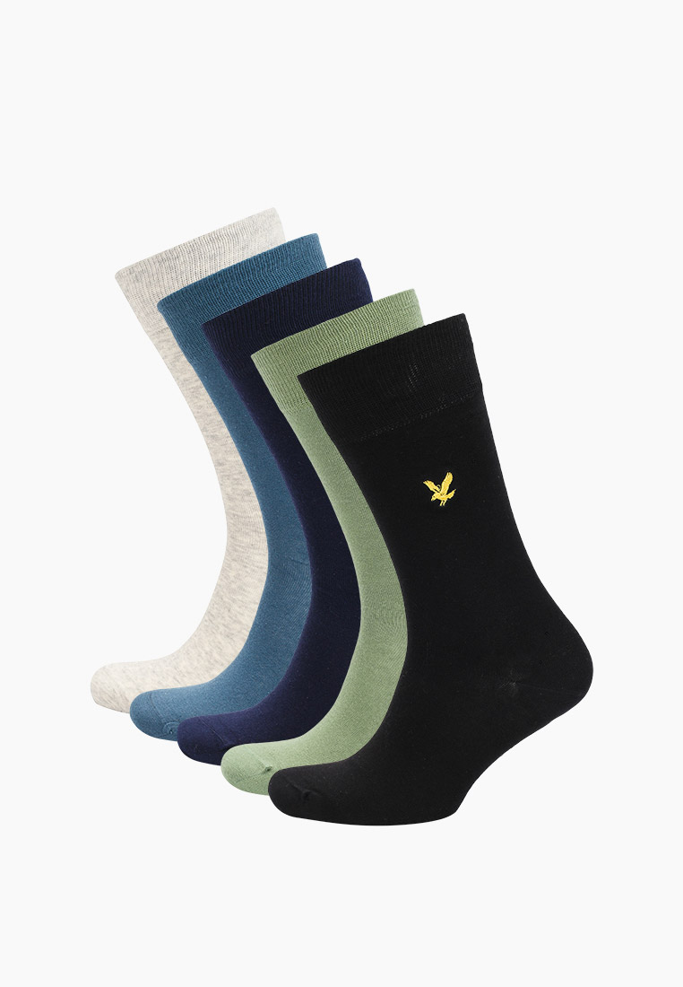 Носки 5 пар Lyle & Scott LIAM 5 Pack Core Socks Plain, цвет: зеленый ...