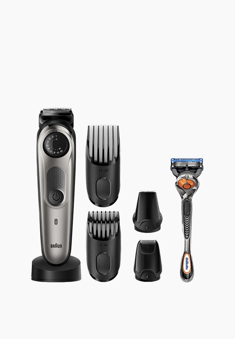 Триммер Braun BT7940TS + Бритва Gillette, цвет: серый, MP002XM12GC8 ...