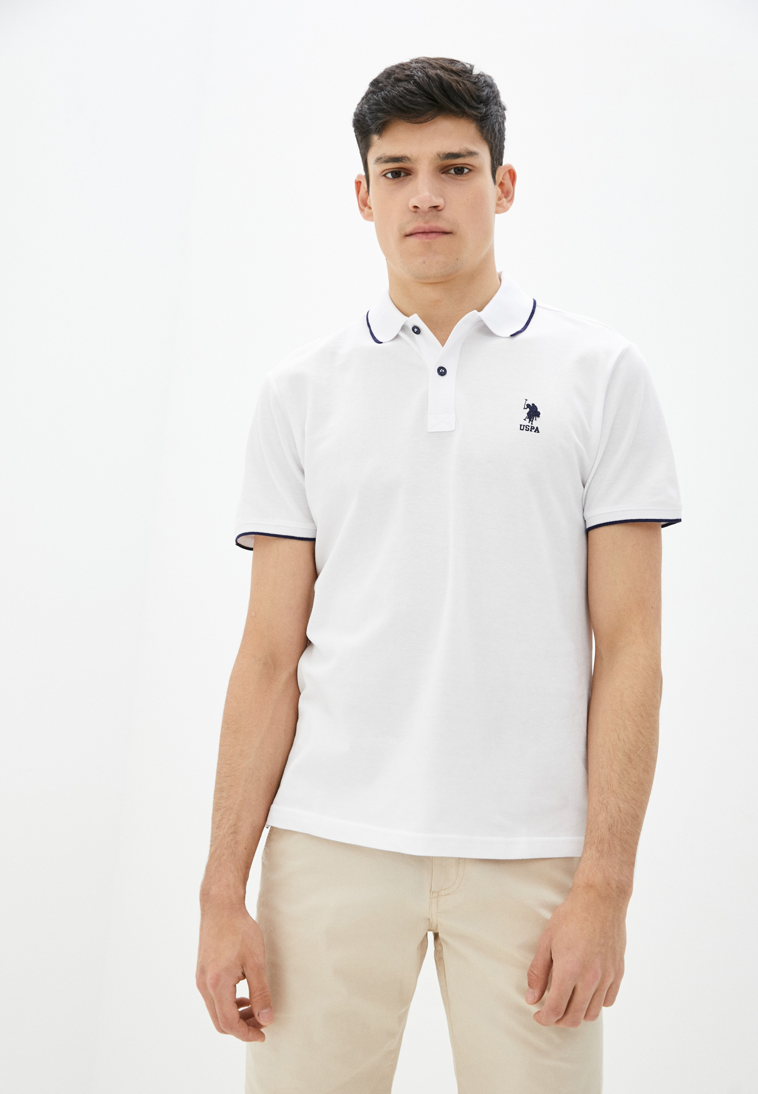 Поло U.S. Polo Assn., цвет: белый, MP002XM1HG3P — купить в интернет ...