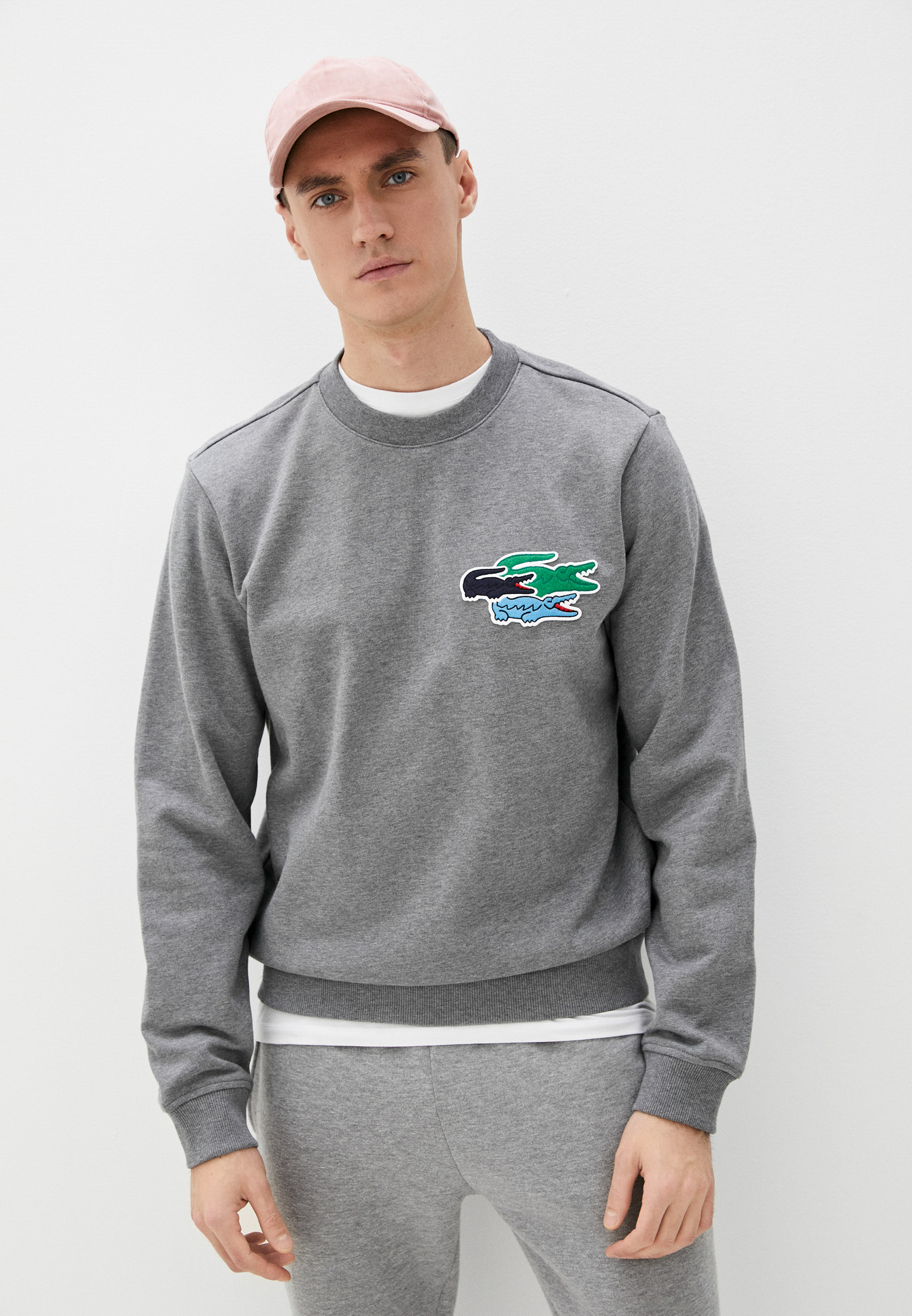 Lacoste свитшот мужской серый sh9608