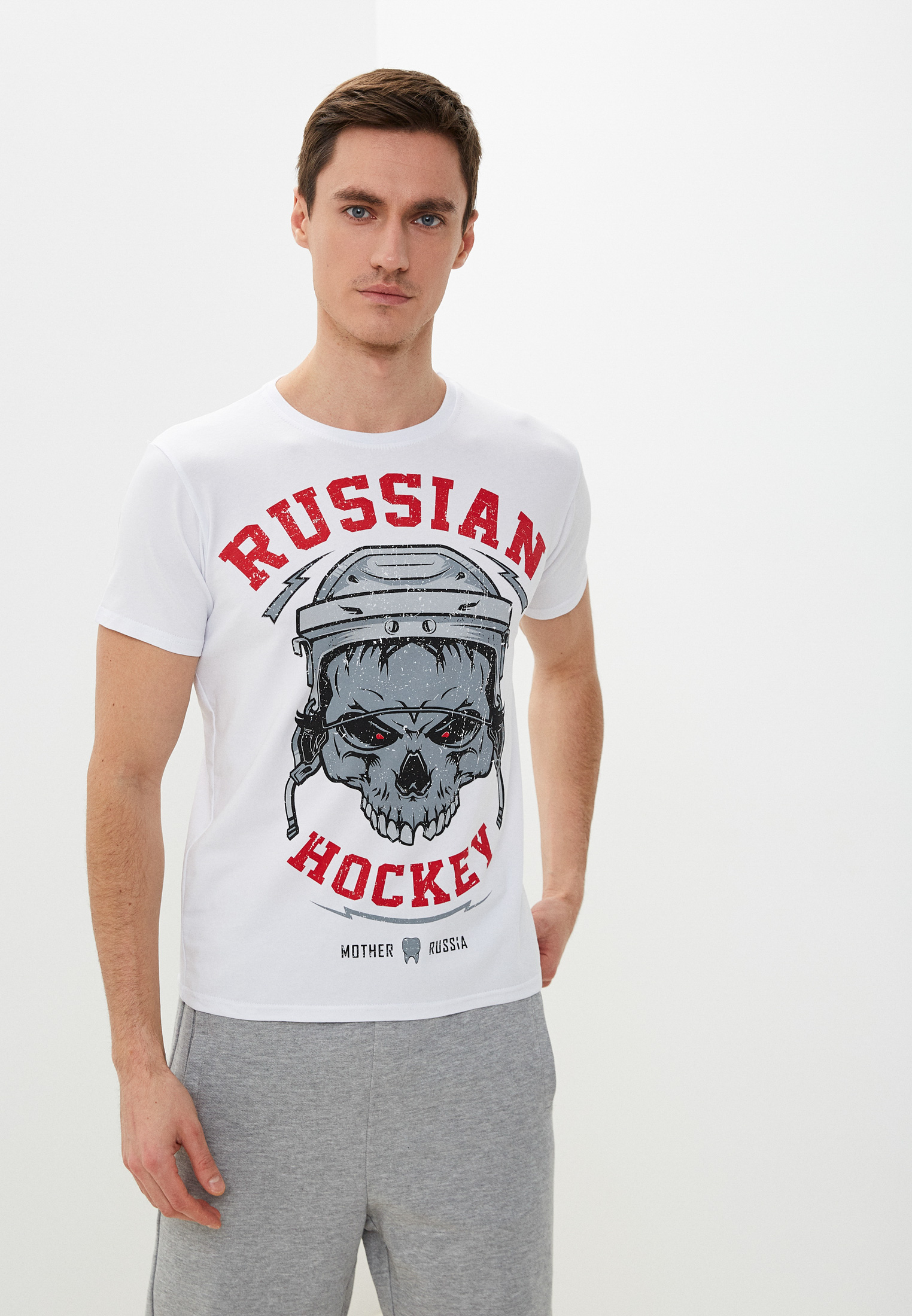 Футболка Mother Russia Футболка "Русский хоккей" белая, цвет: белый ...