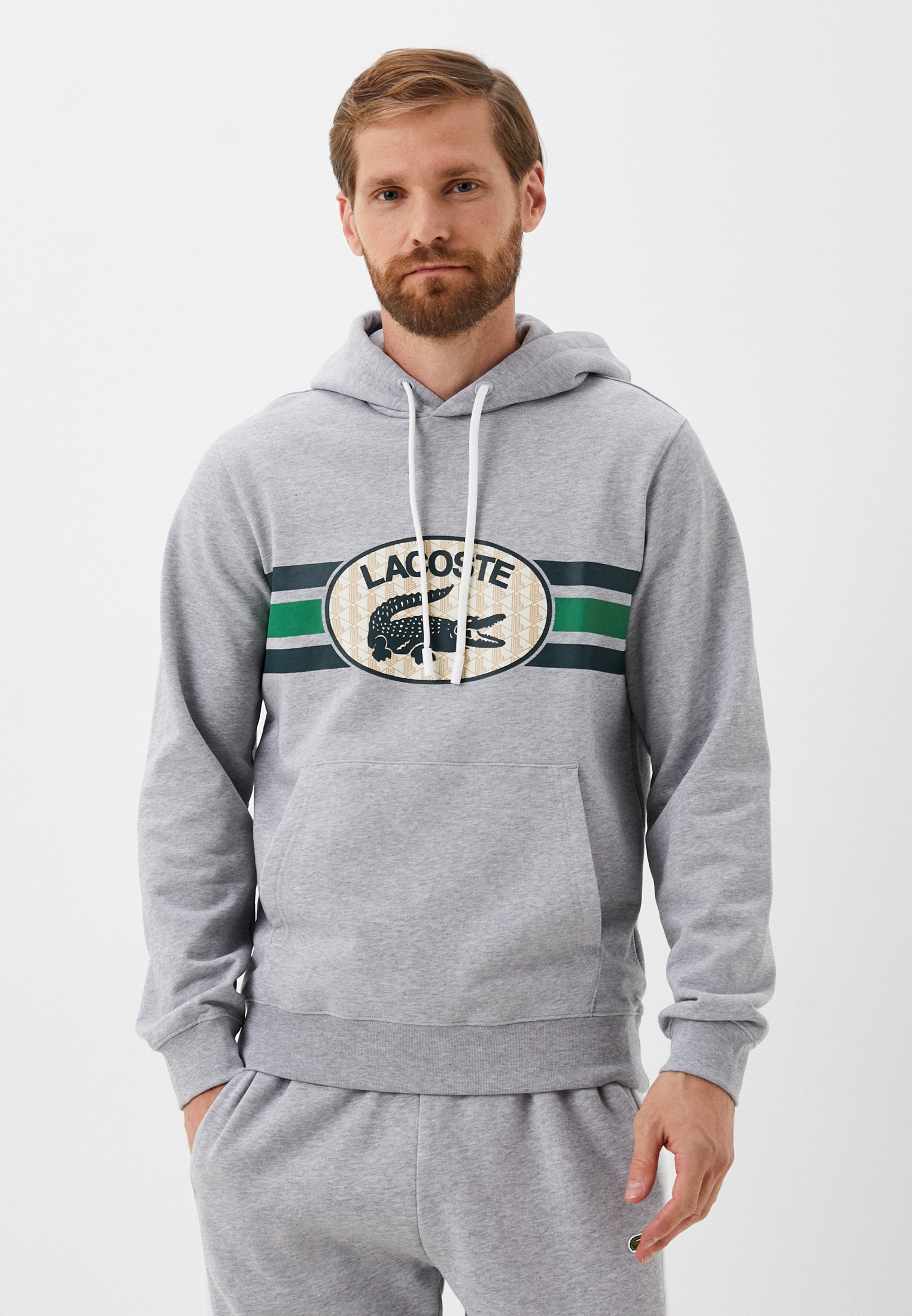 Худи Lacoste, цвет: серый, MP002XM1UCFS — купить в интернет-магазине Lamoda