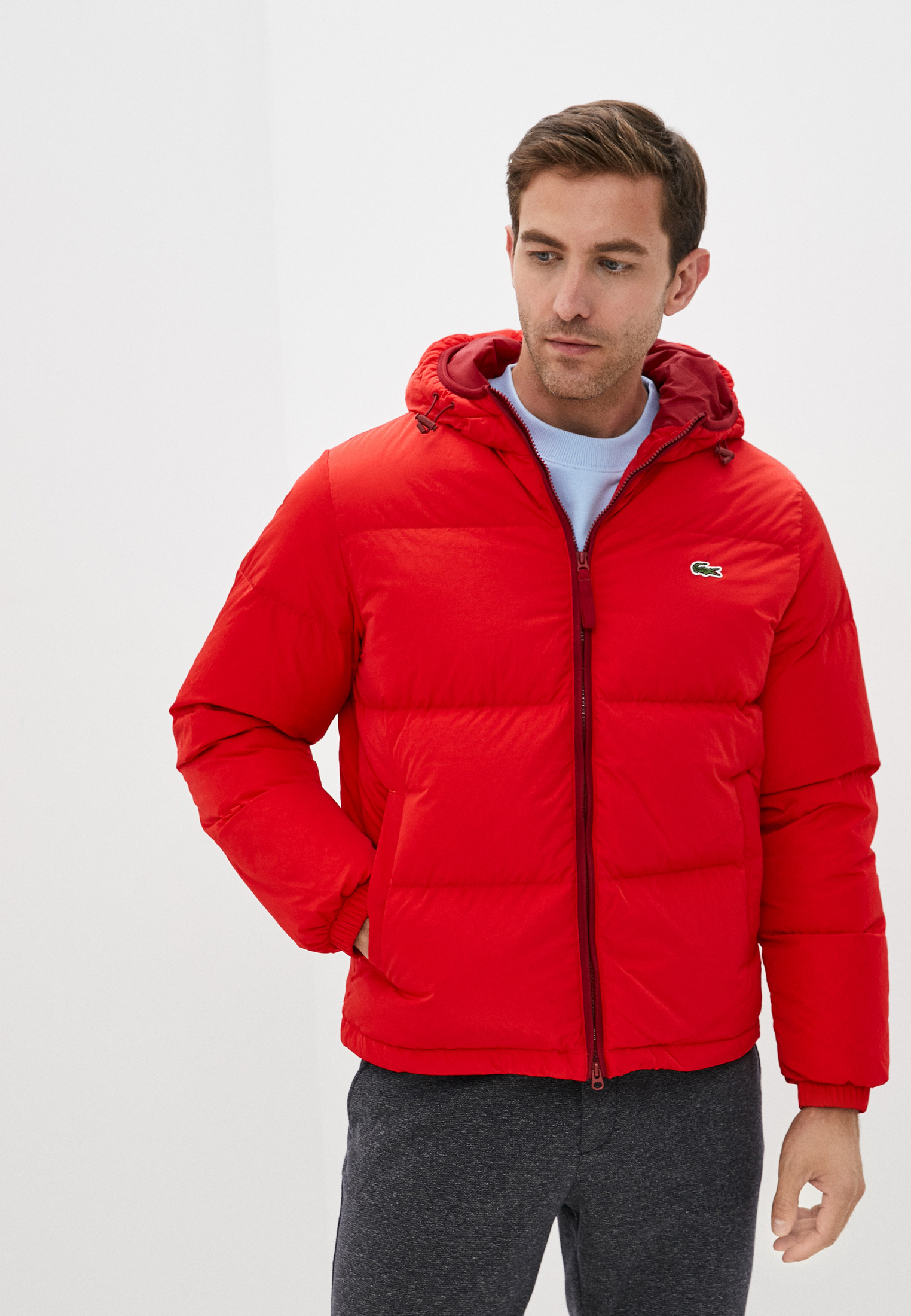 Пуховик Lacoste, цвет: красный, MP002XM1ZCOG — купить в интернет ...