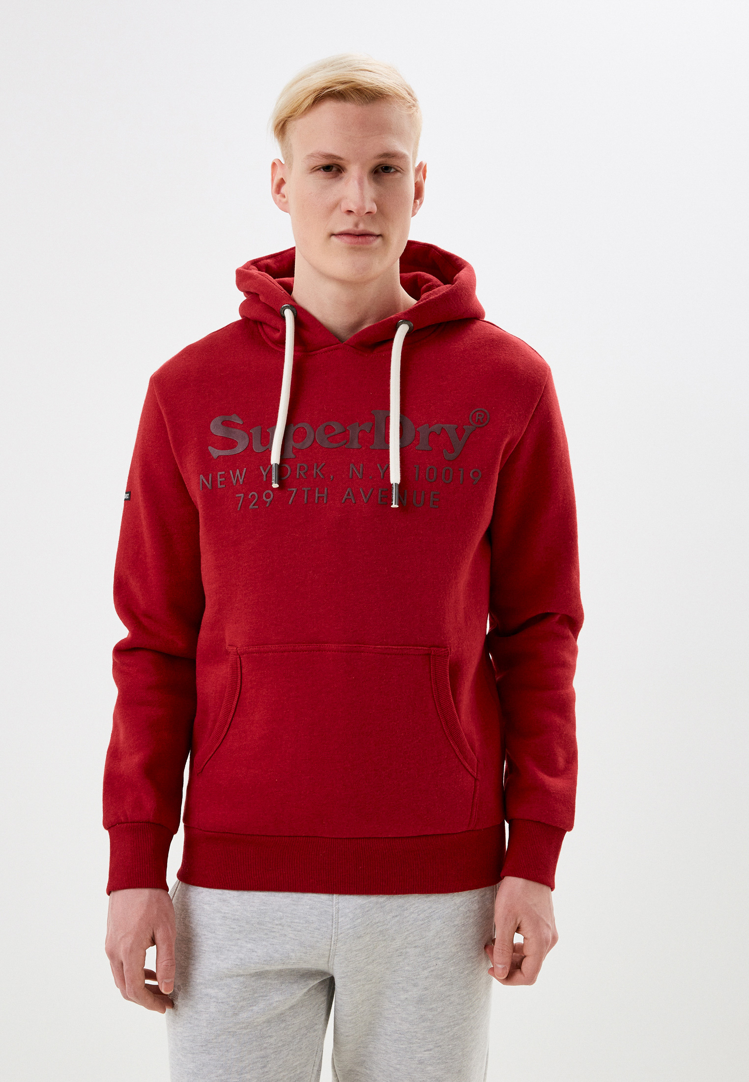 Худи Superdry VINTAGE VENUE TONAL HOOD, цвет: бордовый, MP002XM1ZV2B —  купить в интернет-магазине Lamoda