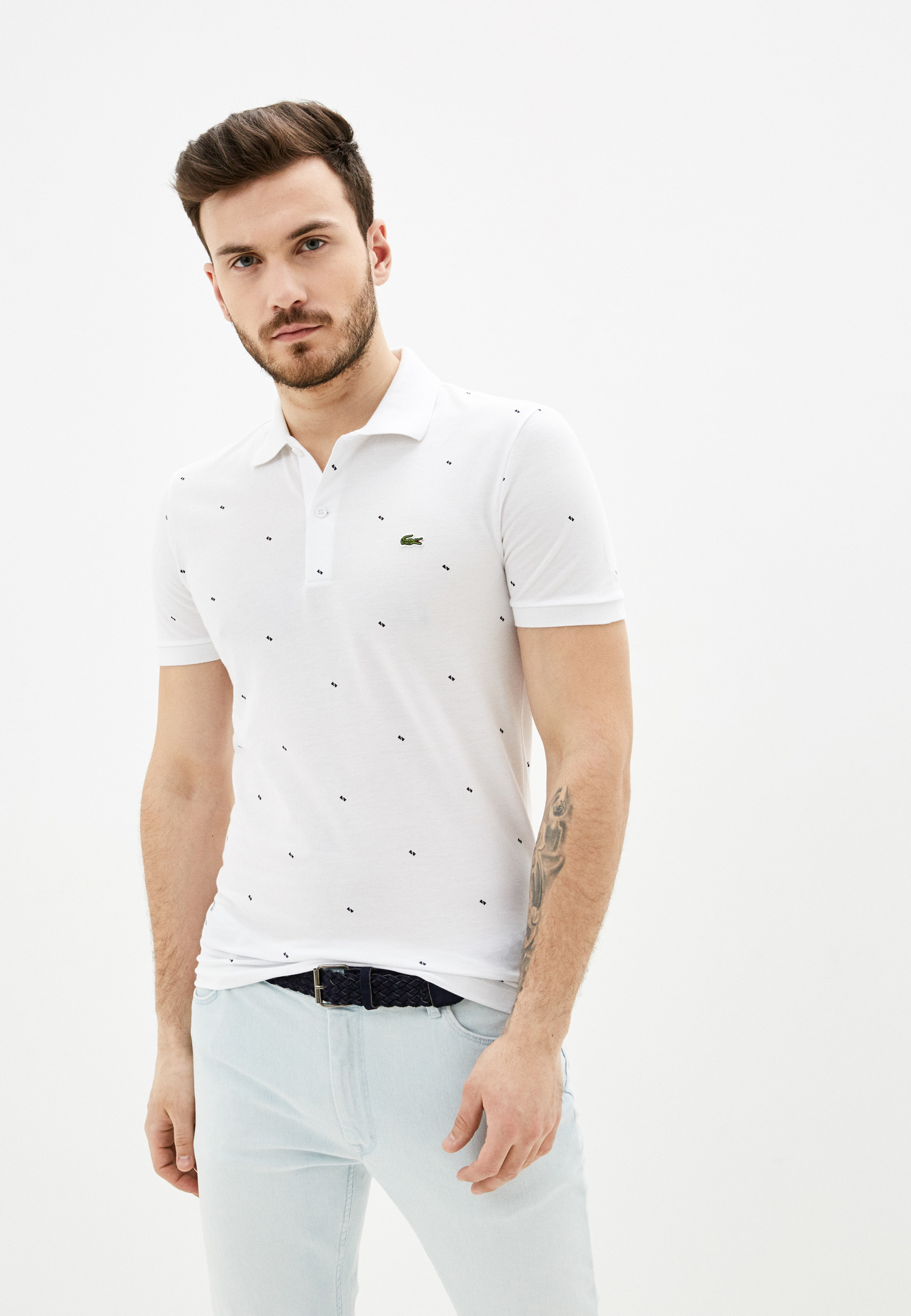 Поло Lacoste, цвет: белый, MP002XM23KMY — купить в интернет-магазине Lamoda