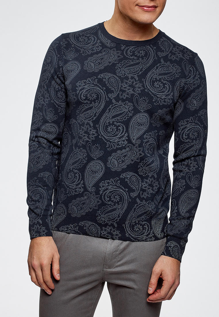 мужские свитера с цветами. модные мужские свитера белого цвета. G121-rh145-11 (т. Oodji джемпер с воротником мужской. свитер с оленями мужской.