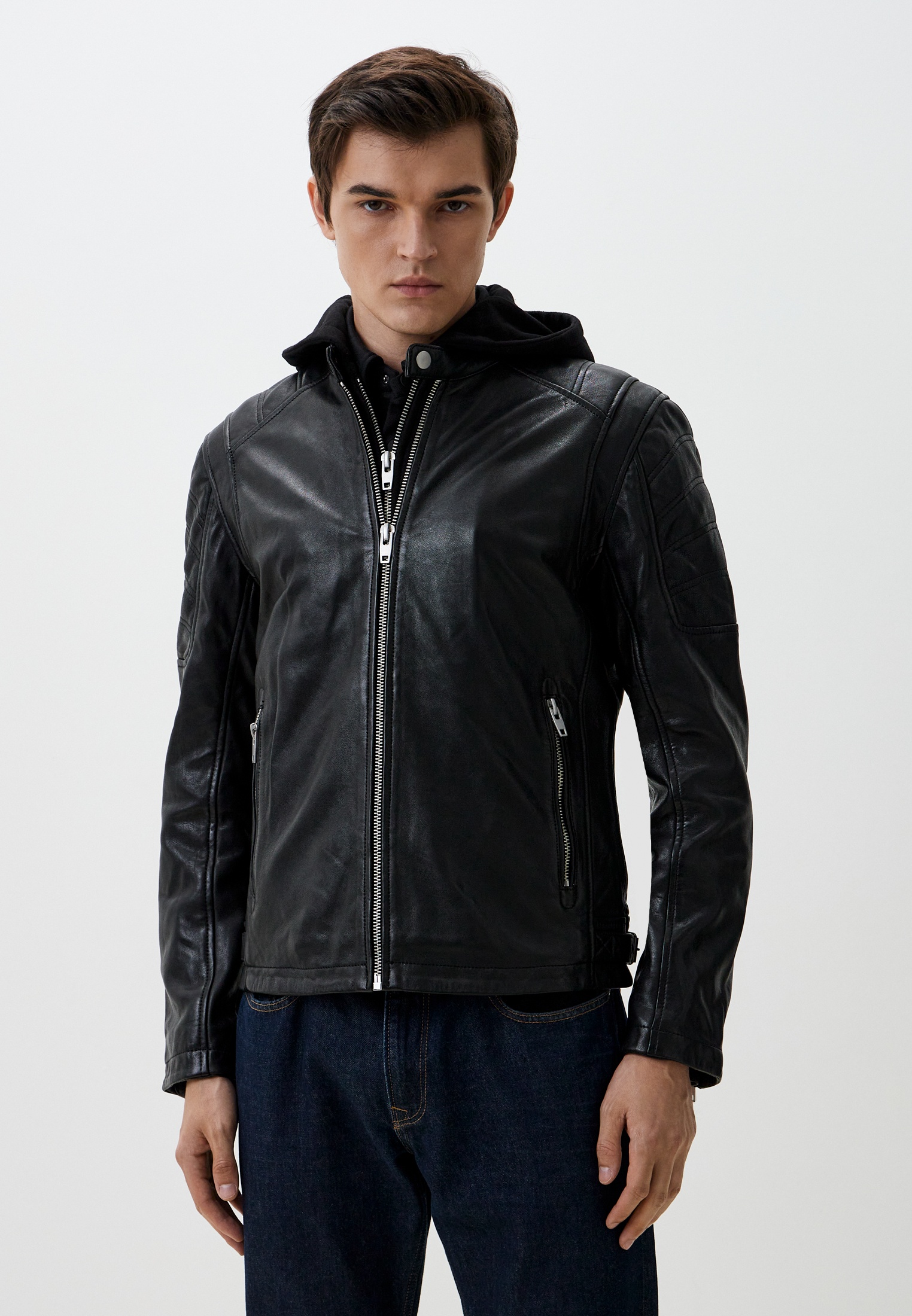 Куртка кожаная Urban Fashion for Men, цвет: черный, MP002XM25BYG ...