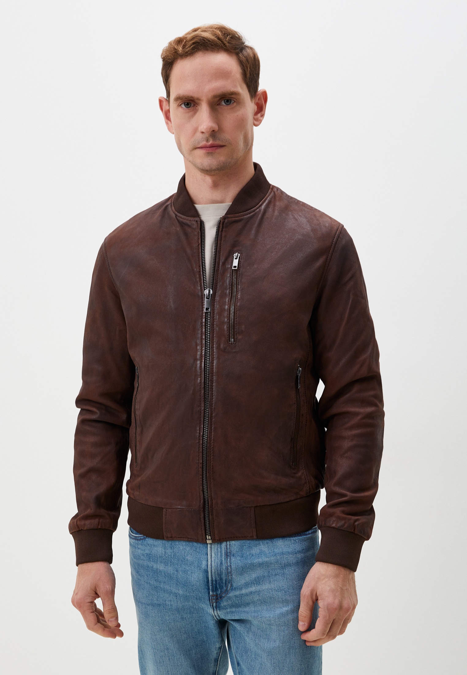 Куртка кожаная Urban Fashion for Men, цвет: коричневый, MP002XM25BZF ...