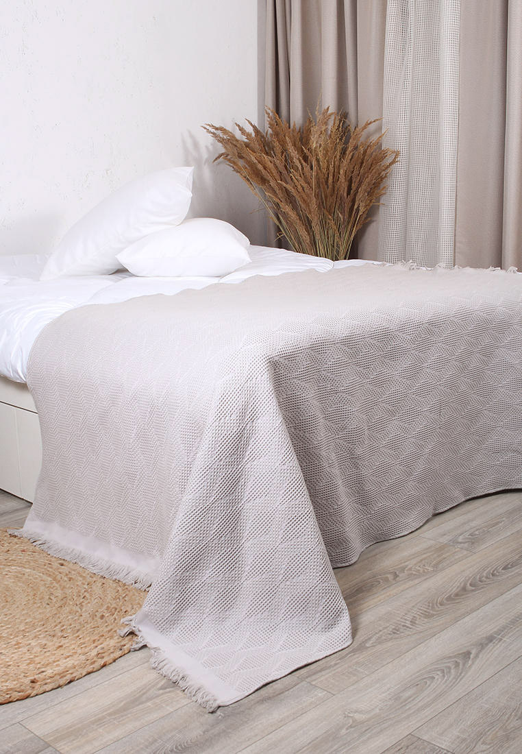Покрывало Mona Liza жаккард вафельное 150х200 "Diamond" grey beige ...