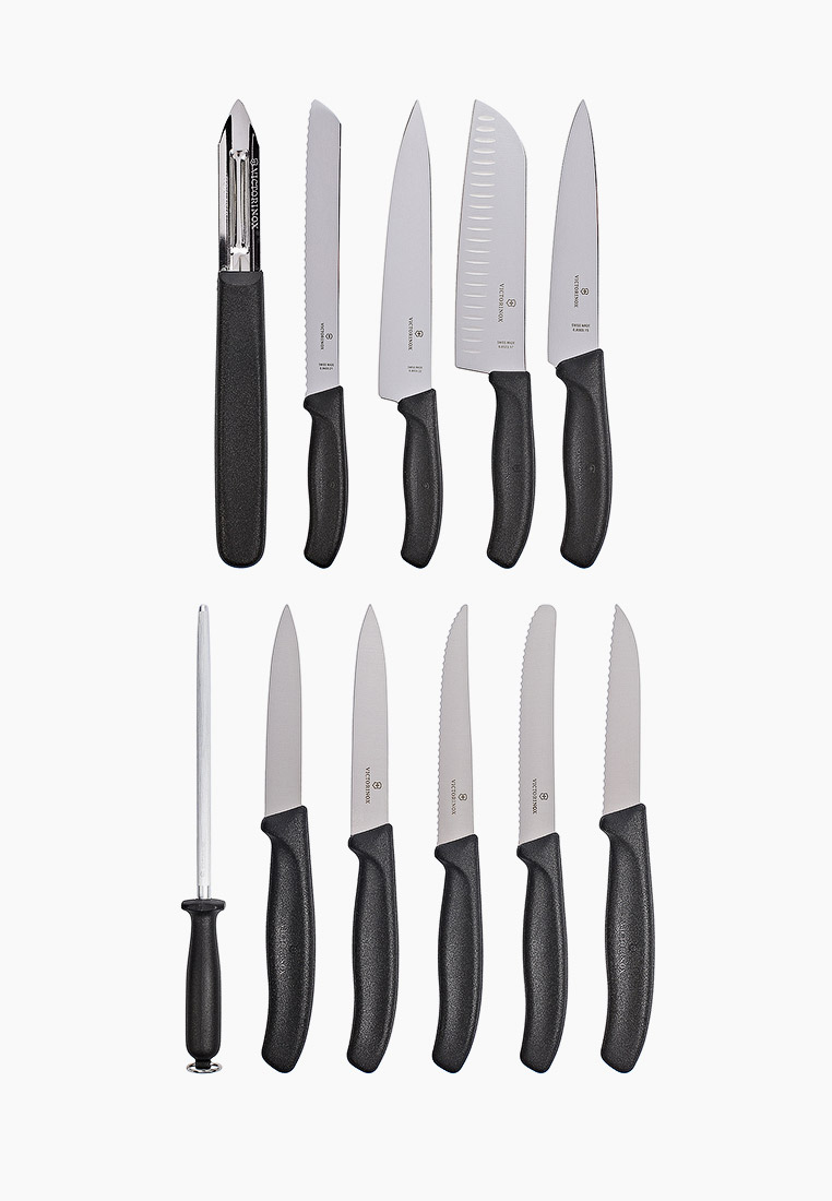 Набор кухонных ножей Victorinox Swiss Classic, цвет: черный ...