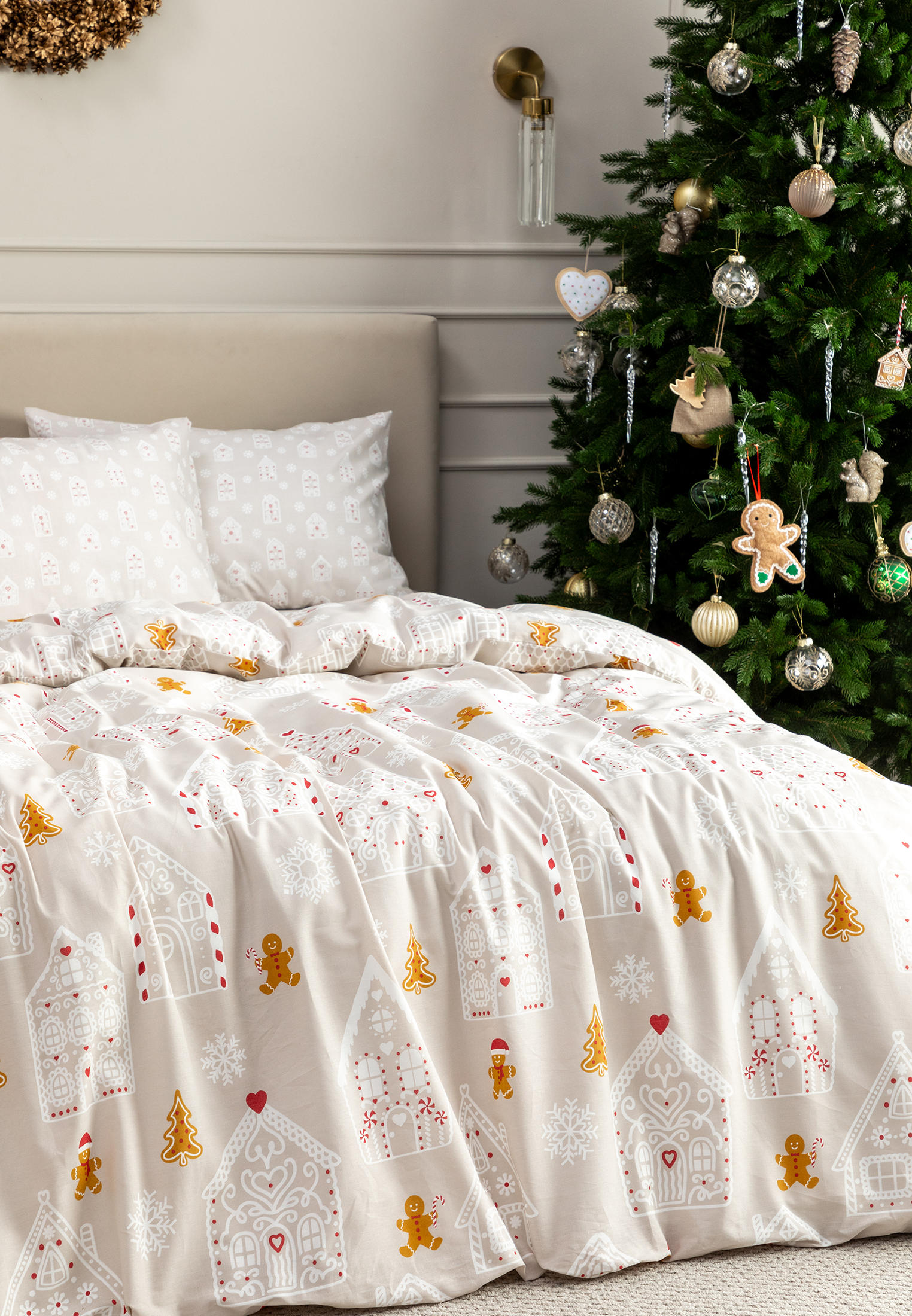 Постельное белье 1,5-спальное Cozy Home Sweet Holiday, цвет: бежевый ...