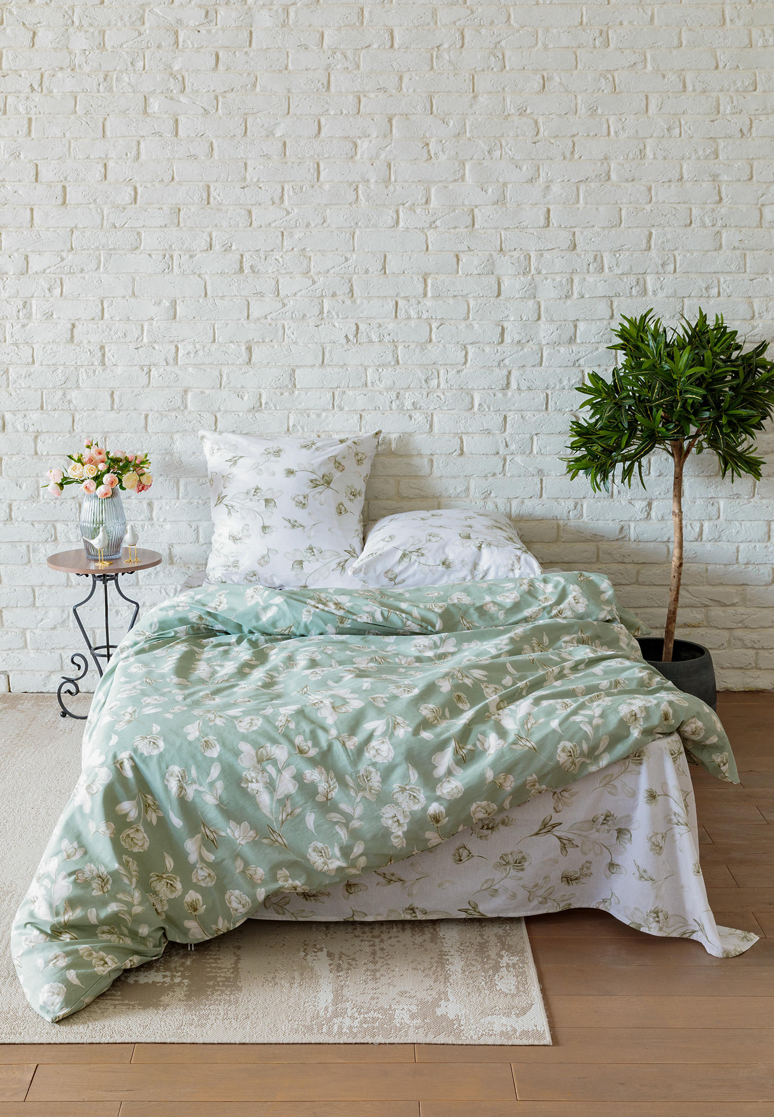 Постельное белье Семейное Mia Cara 70х70 Camilla Light Green, цвет ...