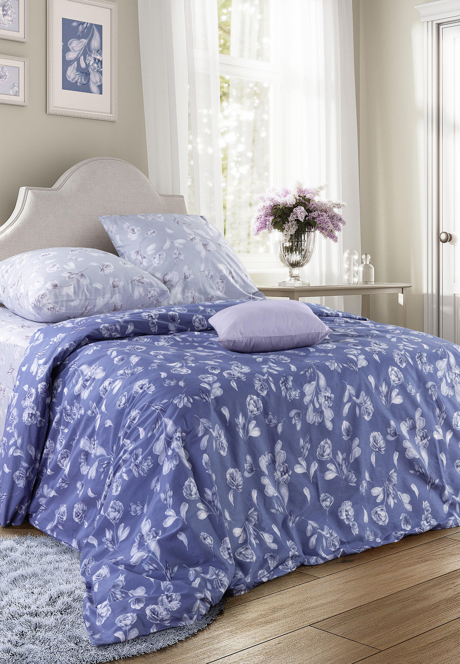 Постельное белье Семейное Mia Cara 50х70, 70х70 Camilla Blueberry, цвет ...
