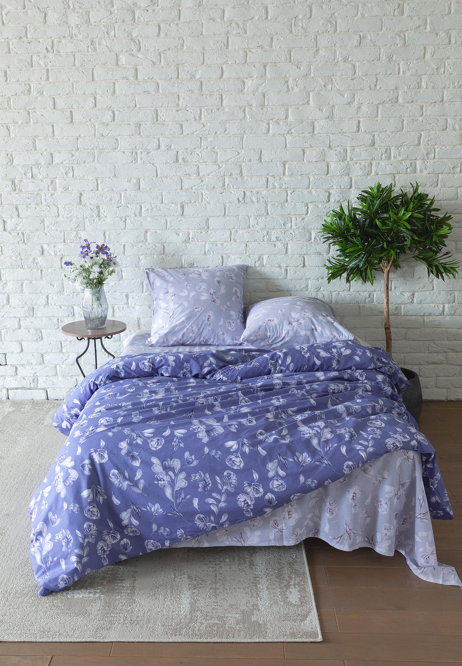 Постельное белье Евро Mia Cara 50х70, 70х70 Camilla Blueberry, цвет ...