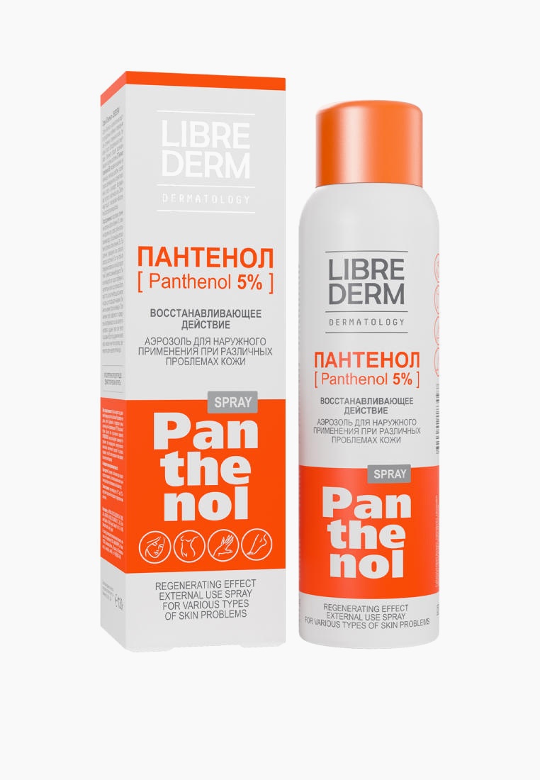 Спрей для тела Librederm Пантенол спрей аэрозоль 5%, 130 г, цвет: белый ...