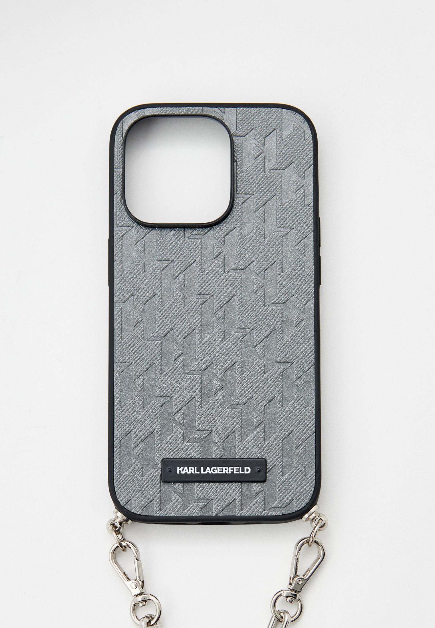 Чехол для iPhone Karl Lagerfeld 14 Pro, из экокожи, цвет: серый ...