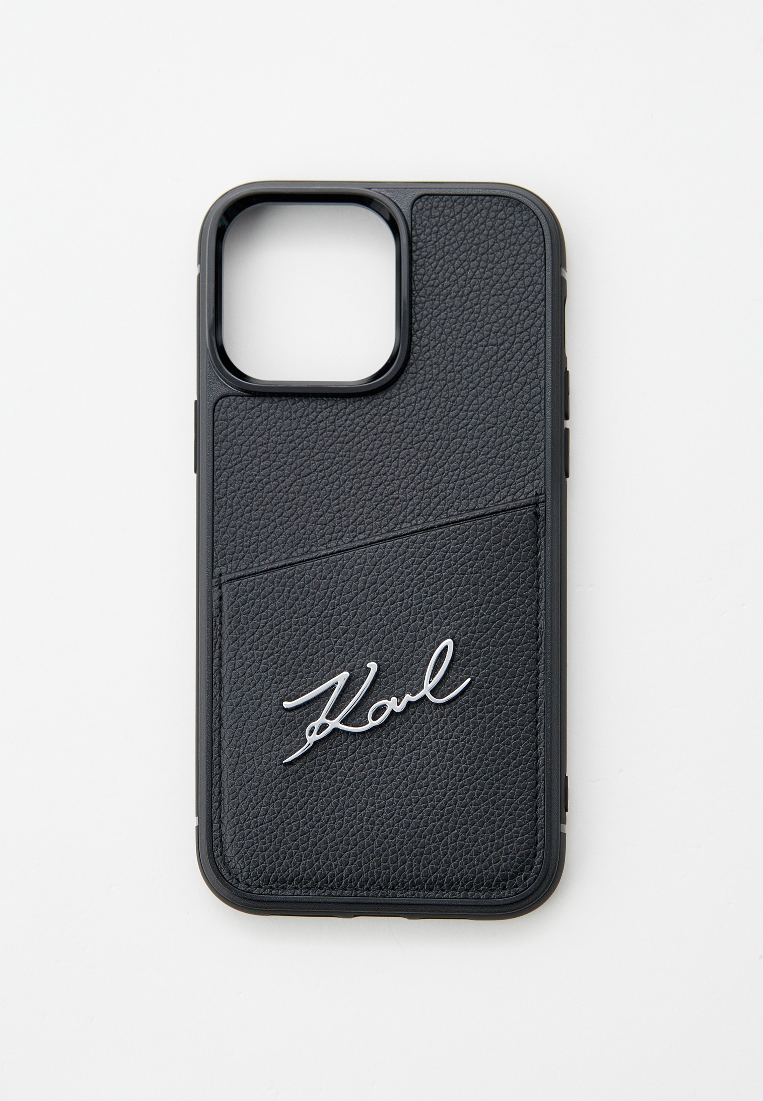 Чехол для iPhone Karl Lagerfeld 14 Pro Max, с кардслотом, цвет: черный ...