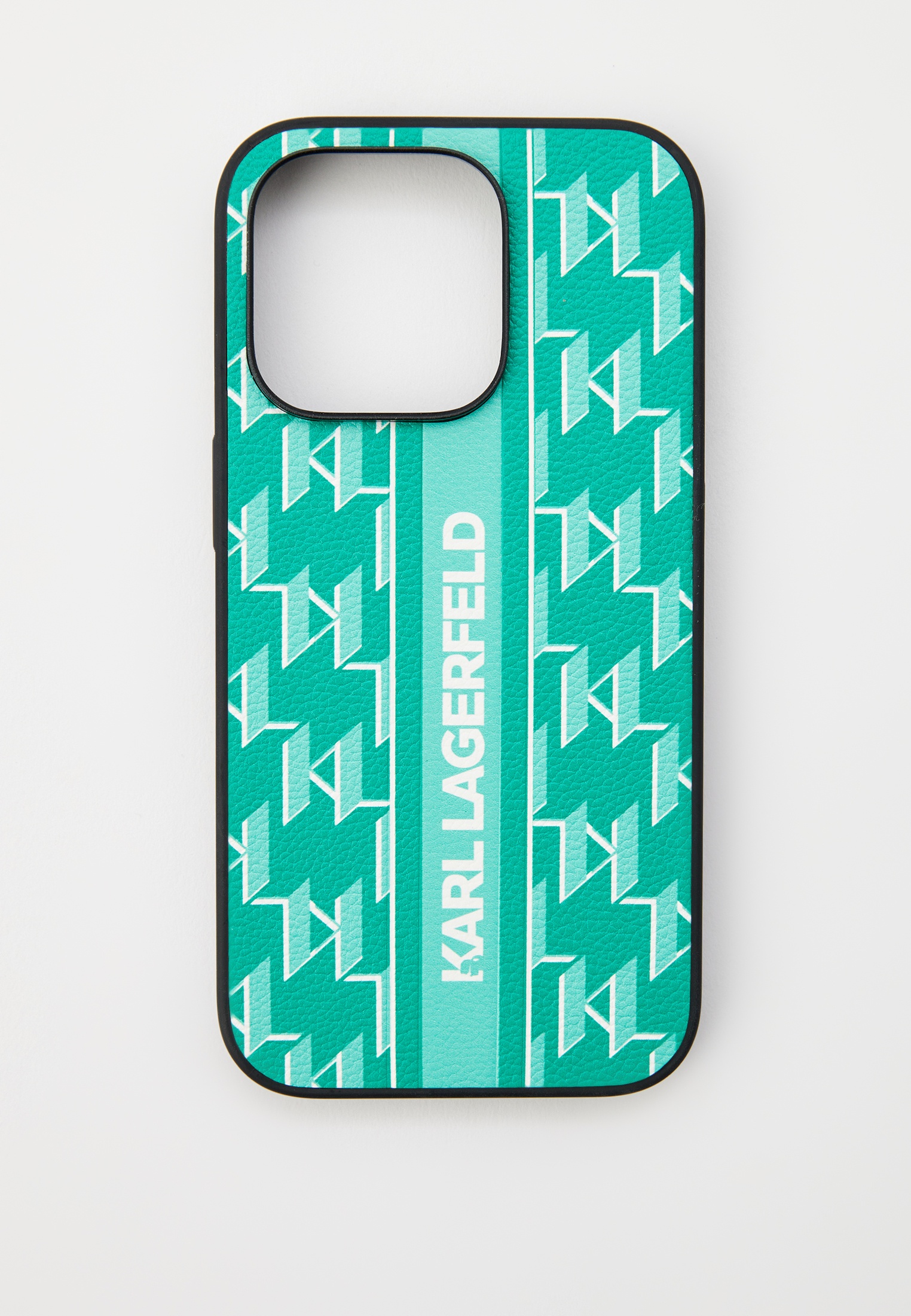 Чехол для iPhone Karl Lagerfeld 14 Pro, из экокожи, цвет: бирюзовый ...