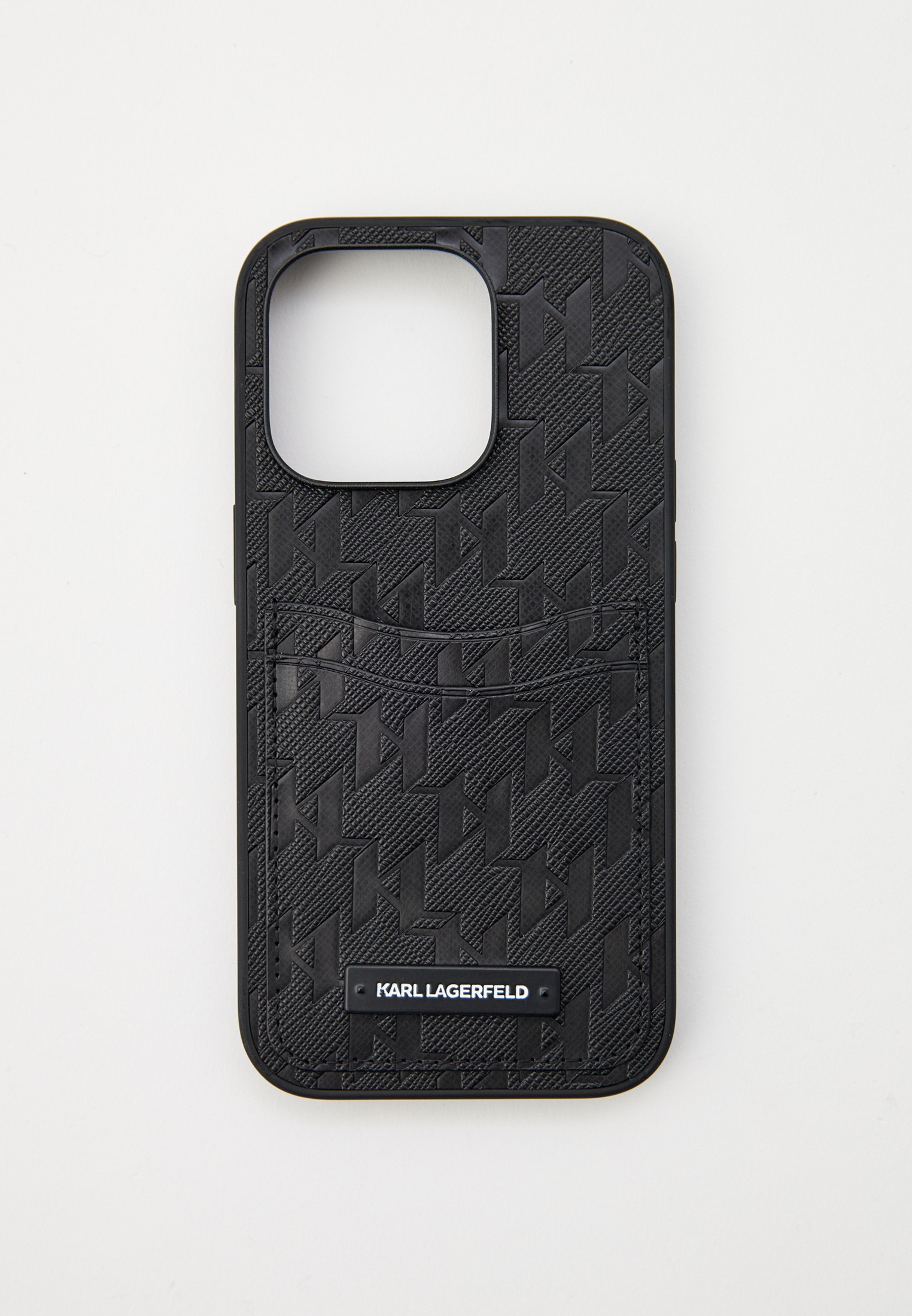 Чехол для iPhone Karl Lagerfeld 14 Pro, с кардслотом, цвет: черный ...