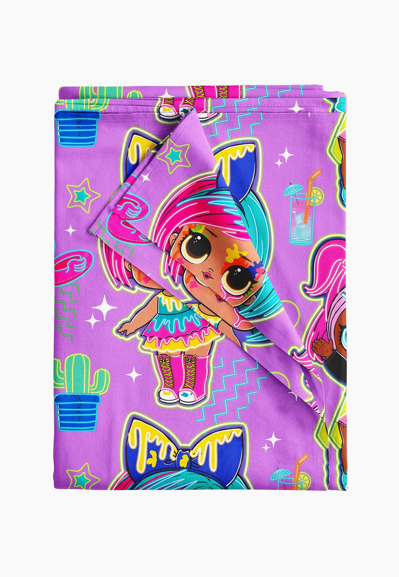 Простыня 1,5-спальная Непоседа 150х214 Glow, цвет: фиолетовый ...