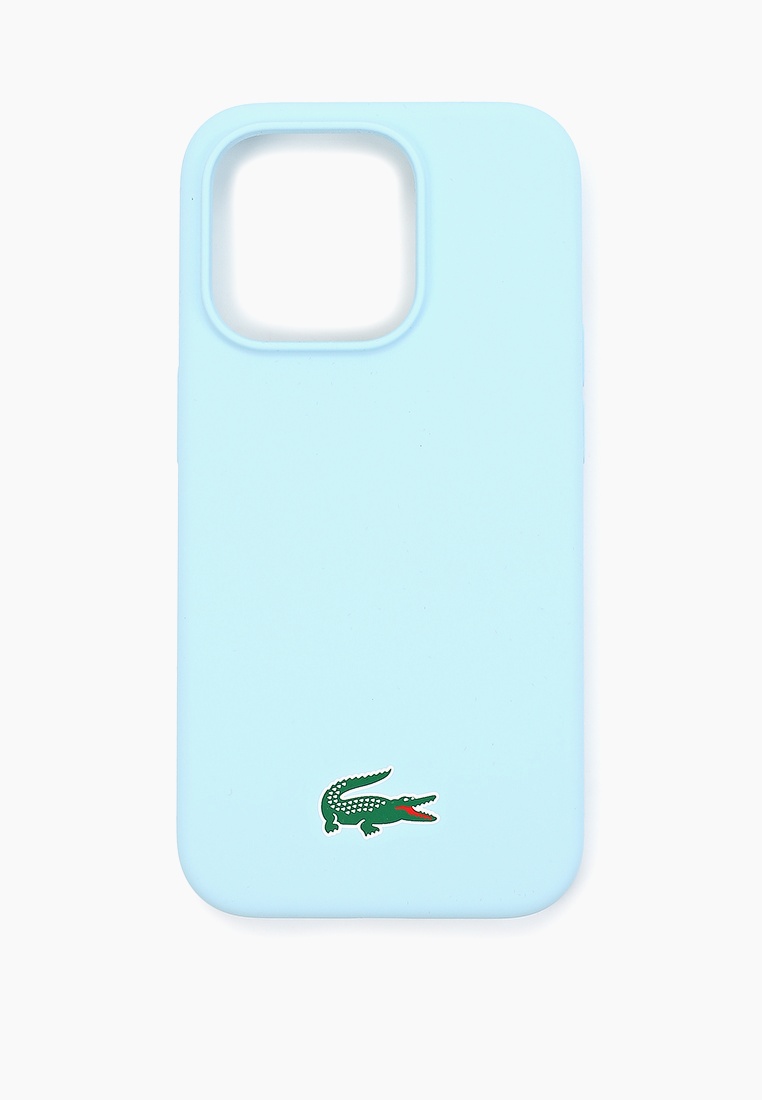 Чехол для iPhone Lacoste 15 Pro, с MagSafe, цвет: бирюзовый ...