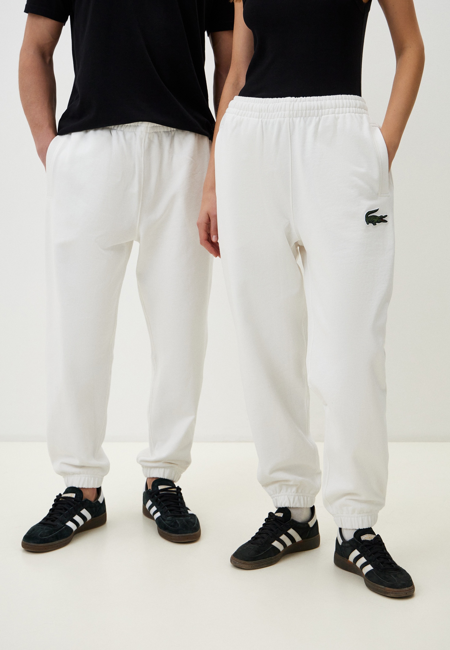 Lacoste white joggers sale