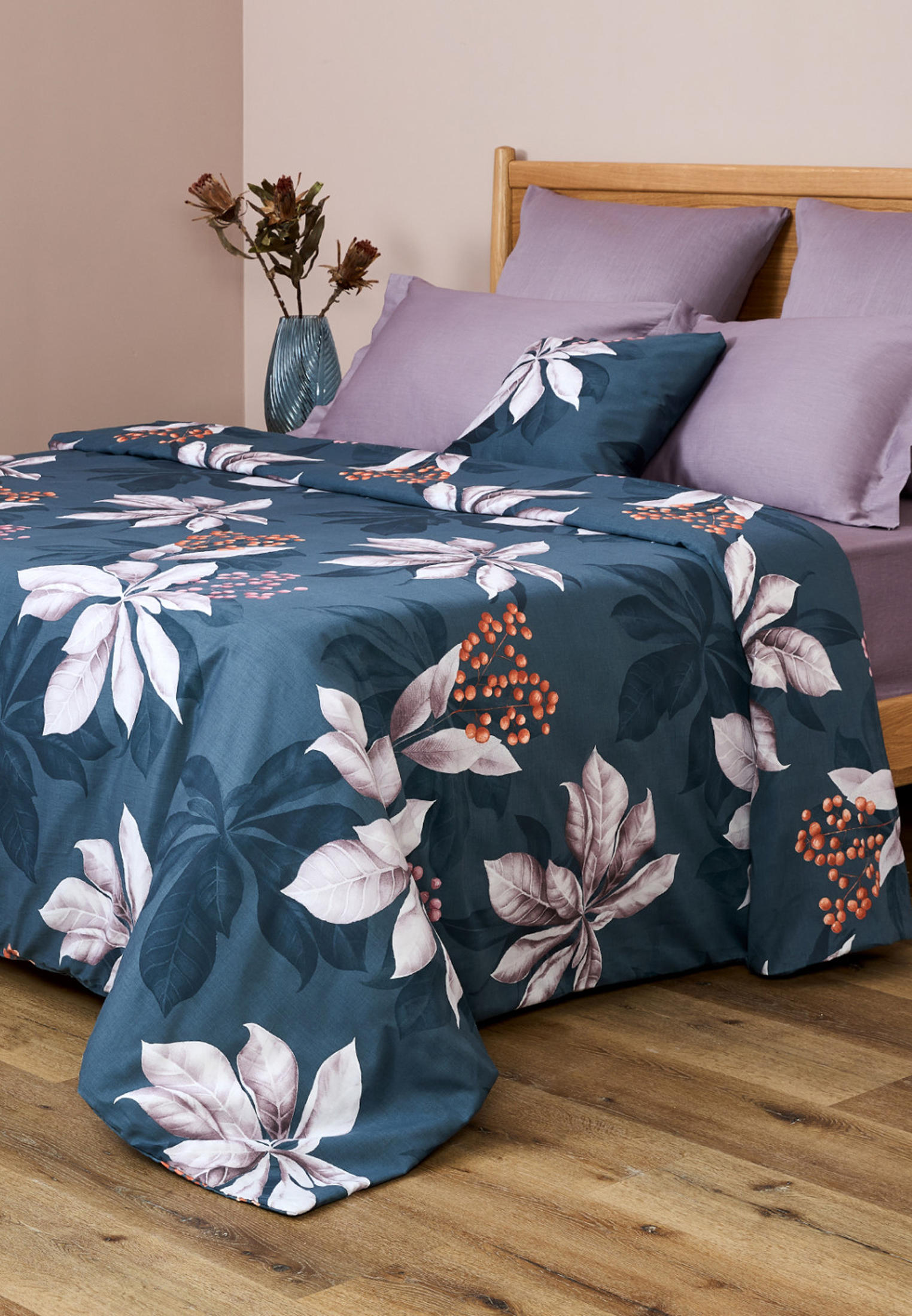 Постельное белье Евро Cozy Home Schefflera, цвет: синий, MP002XU0DEMR ...