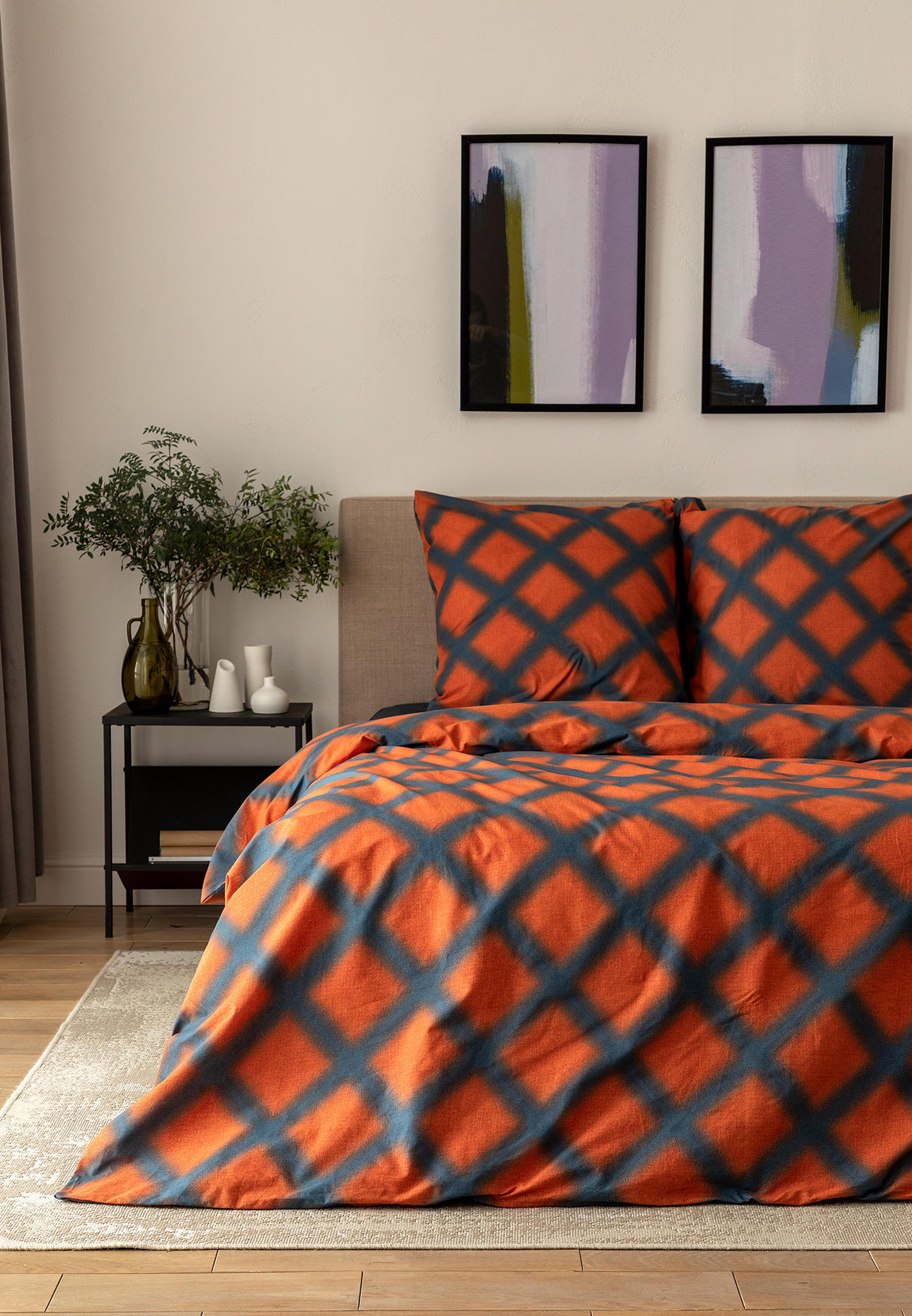 Постельное белье 2-спальное Cozy Home Abetina, цвет: оранжевый ...