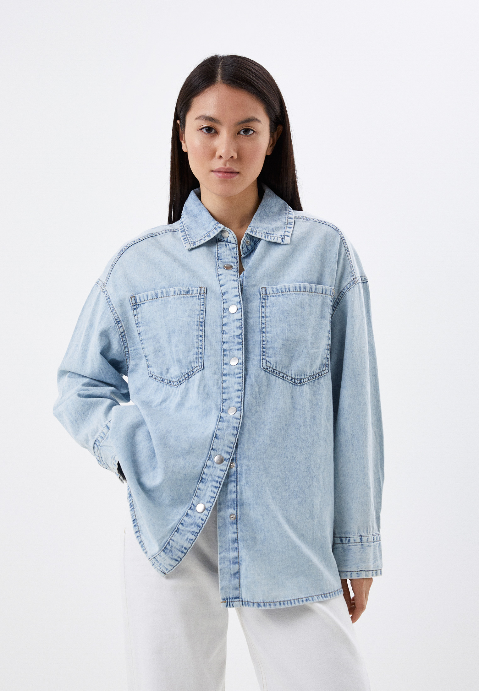 Рубашка джинсовая Befree, цвет: голубой, MP002XW016IR — купить в ...