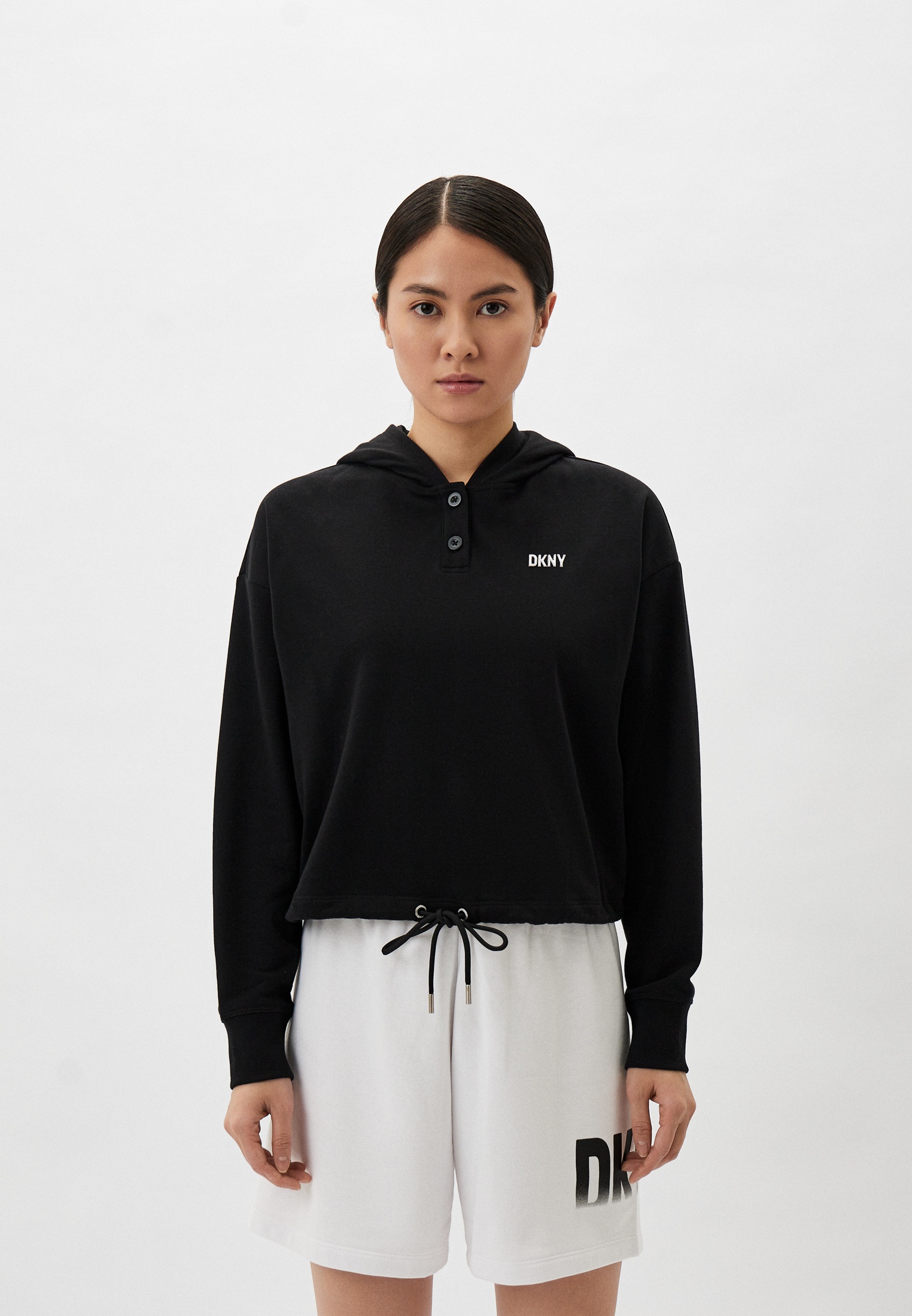 Худи DKNY, цвет: черный, MP002XW01EMC — купить в интернет-магазине Lamoda