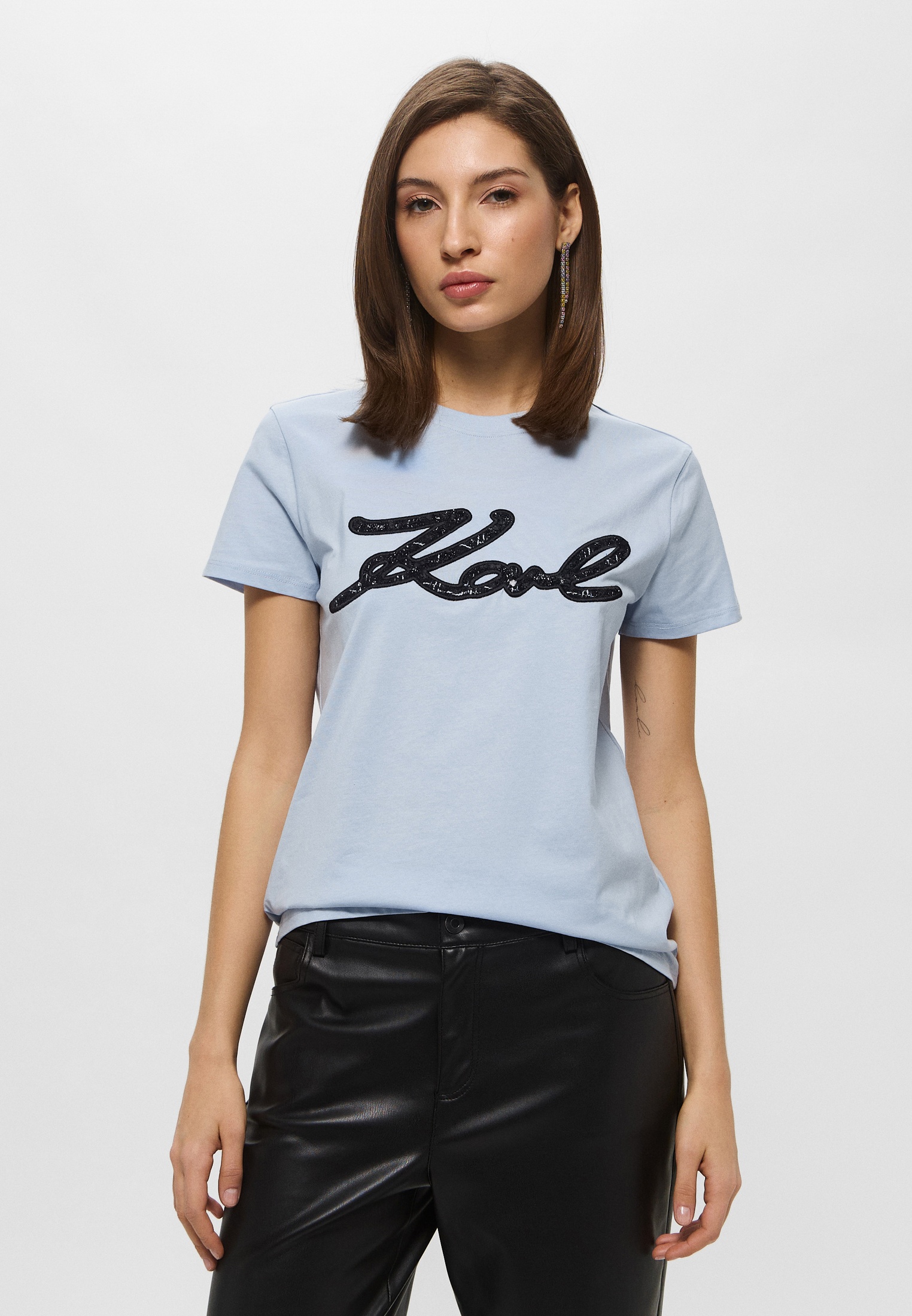 Футболка Karl Lagerfeld, цвет: голубой, MP002XW01UA1 — купить в ...