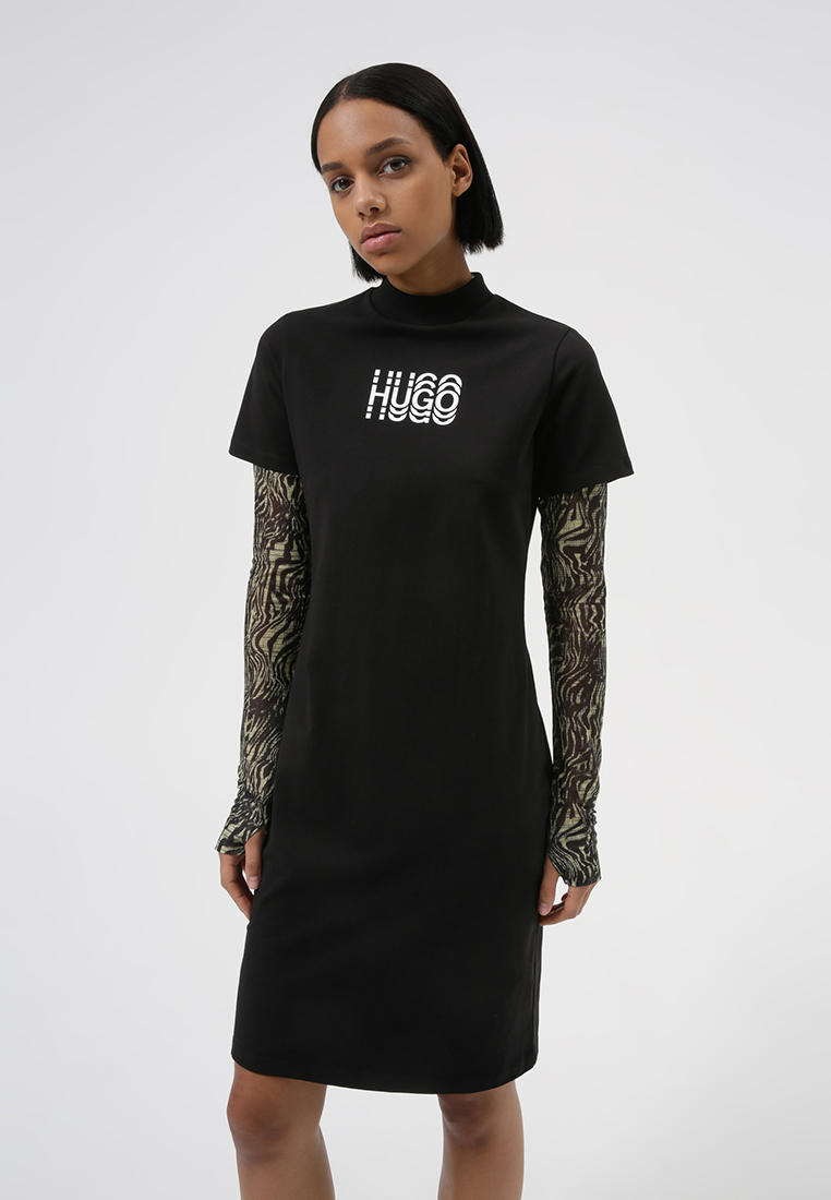 Hugo black. Платье Хьюго босс. Платье Hugo черное. Hugo женское черное платье. Hugo Black Dress with logo.