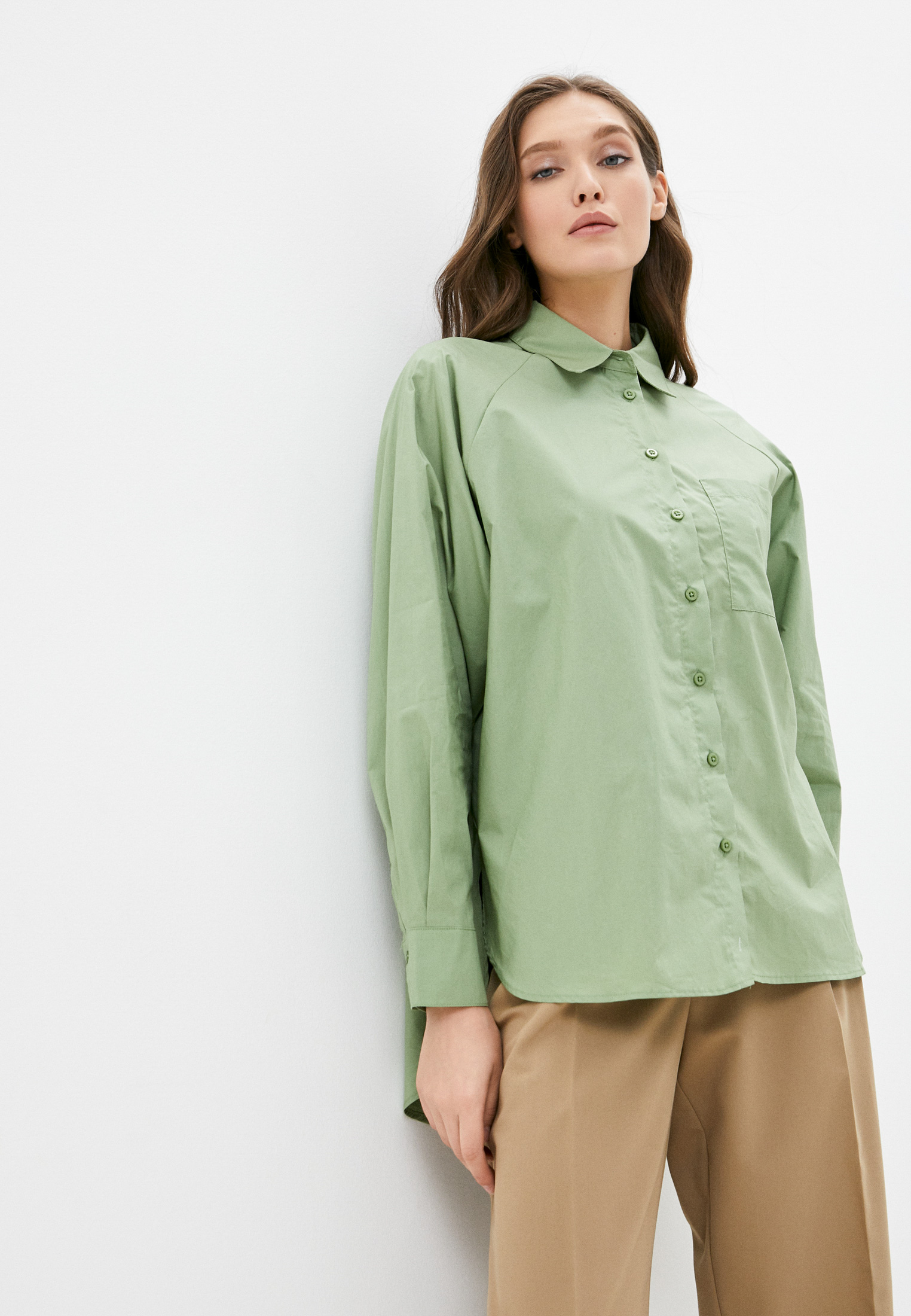 Рубашка Sela, цвет: зеленый, MP002XW08OZP — купить в интернет-магазине ...