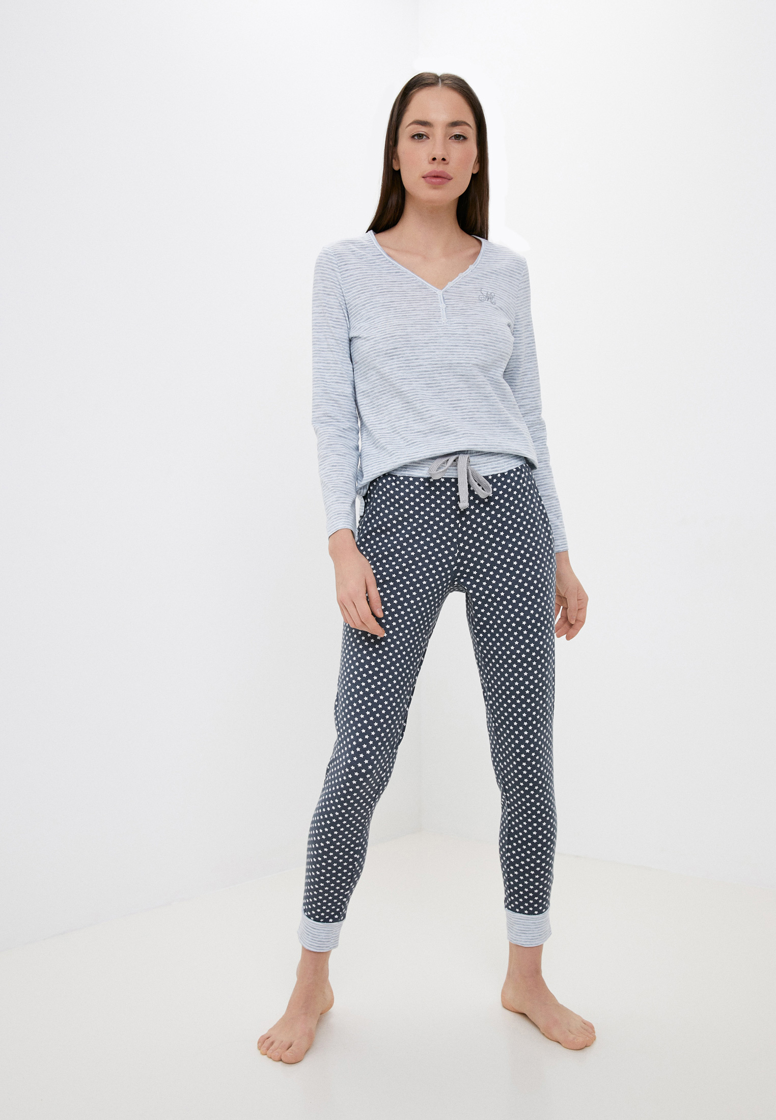 Пижама Mia Cara с брюками хлопок, цвет: голубой, MP002XW09SBS — купить ...