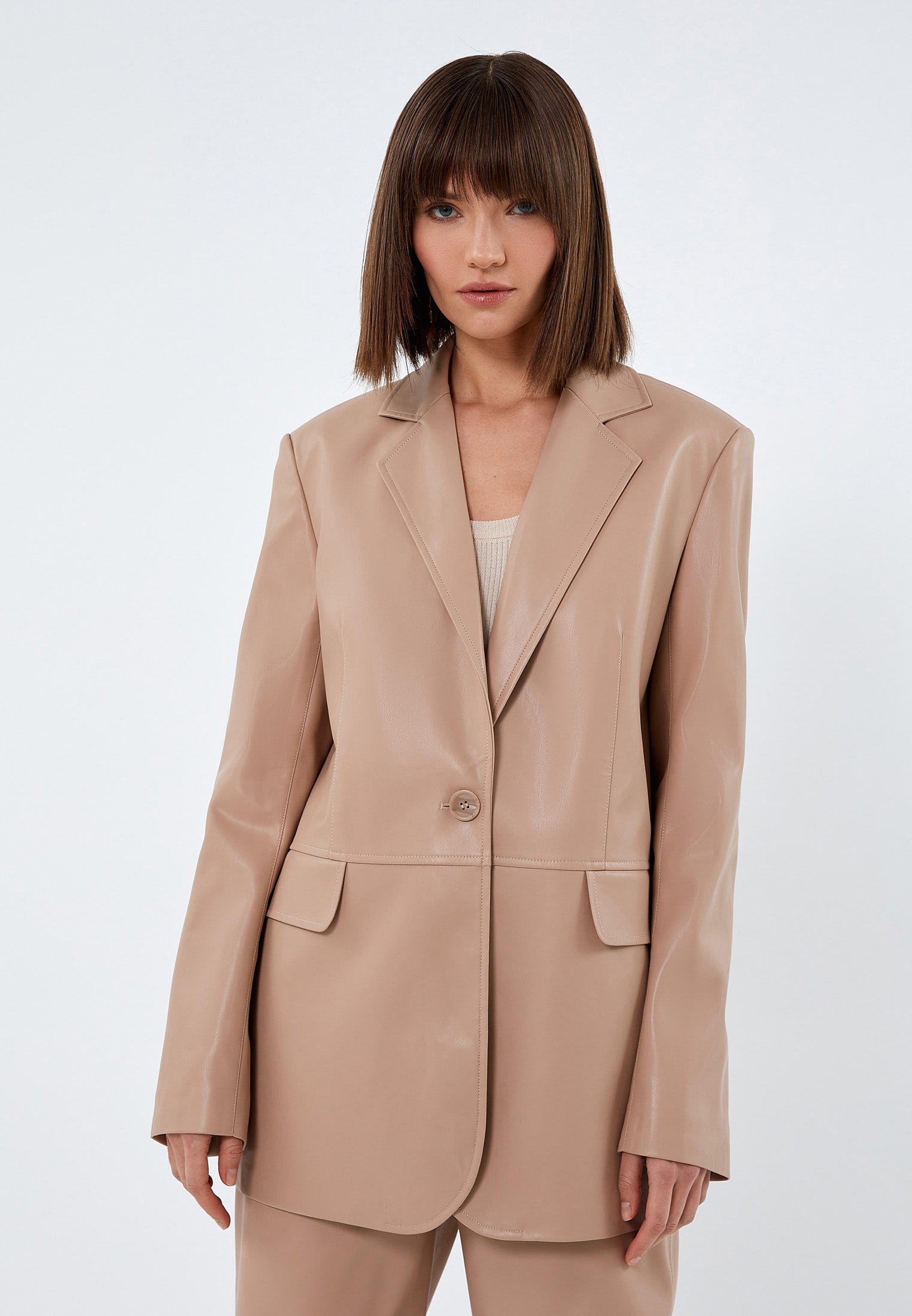 Пиджак Из Экокожи Женский Купить