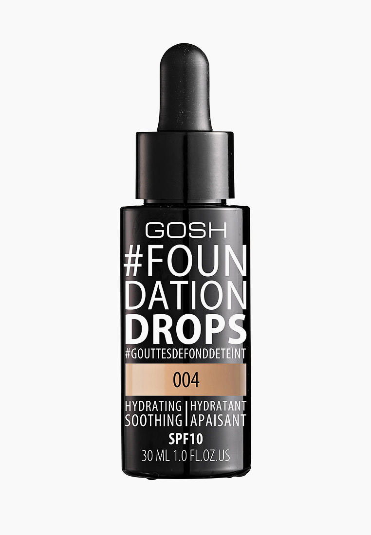 Тональный крем Gosh Foundation Drops увлажняющий, 004 натуральный, 30 ...