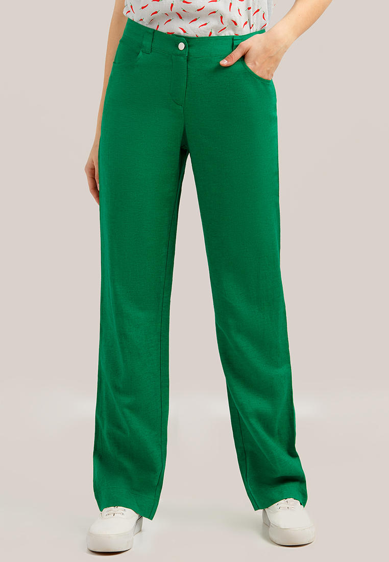 Зелёные брюки женские
