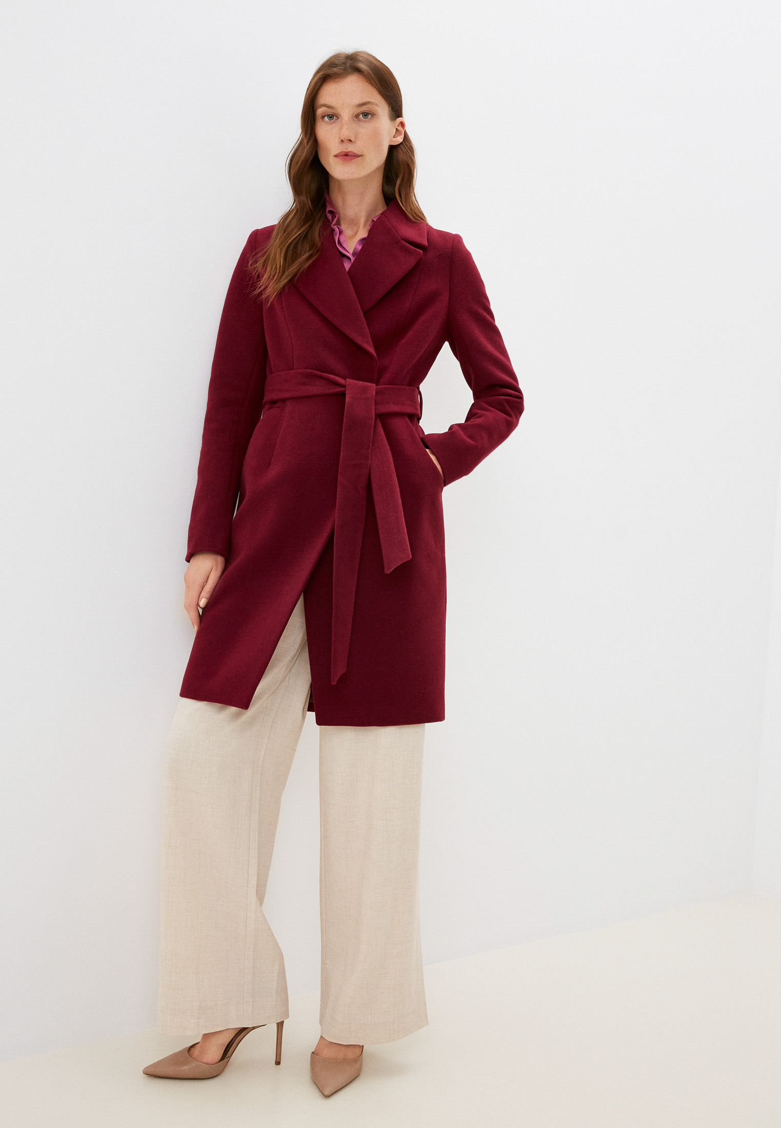 Пальто Almarosa, цвет: бордовый, MP002XW0JV06 — купить в интернет ...